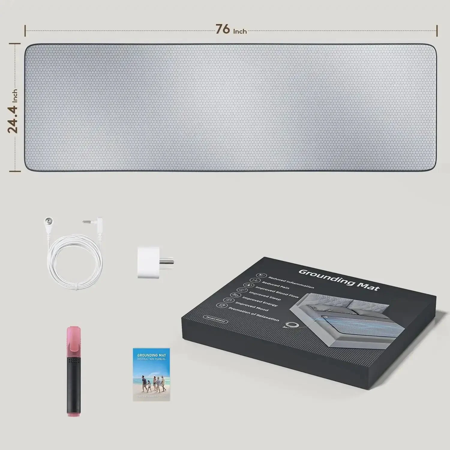 Graphene Grounding Mat For King Bed, Conductive Sleep Pad For Deep Sleep, Stress Relief, And More Energy, Indoor Earth Therapy To Balance Nervous System, Wellness Gift Kit For Women, Easy Grounding At Night - Image 2