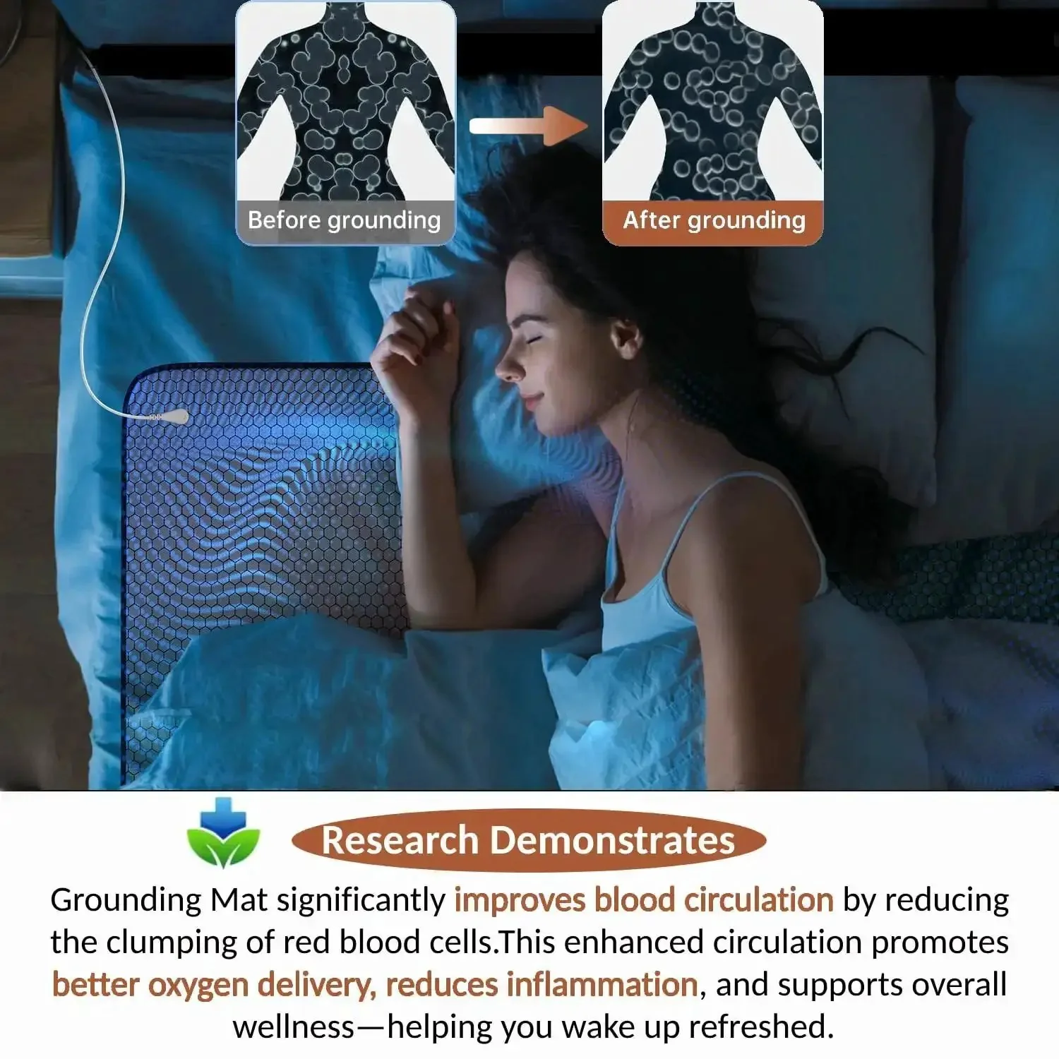 Graphene Grounding Mat For King Bed, Conductive Sleep Pad For Deep Sleep, Stress Relief, And More Energy, Indoor Earth Therapy To Balance Nervous System, Wellness Gift Kit For Women, Easy Grounding At Night - Image 8