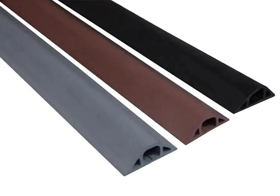 Gray Slit Channel Cord Protector One Inch By Five Eighth Inch Wire Duct Cover With Flexible Channel For Power Cords Ethernet Cables Lamps And More 5 Feet Long Lay Flat Easy Install Universal Cable Protector