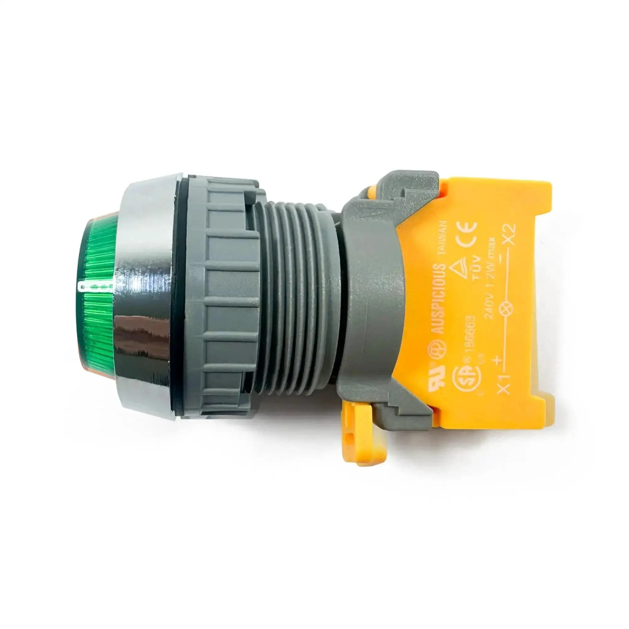 Green 30mm LED Pilot Indicator Light For 120V AC DC Systems, Relampable LED Bulb, Rugged Industrial Grade With Screw Terminals, Easy To Install, UL Listed CSA Certified TUV Approved, Bayonet Base BA9s - Image 2