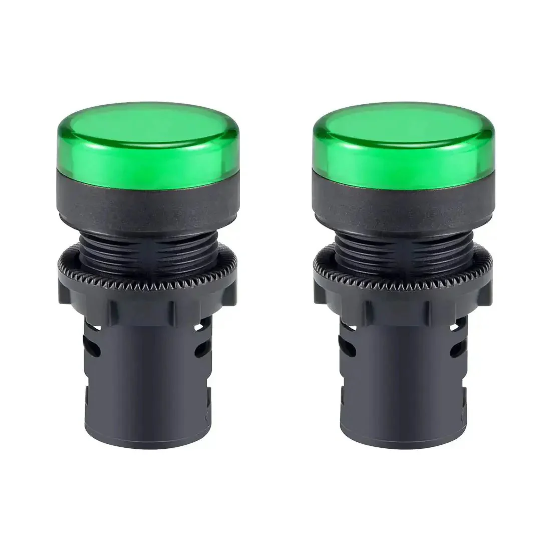Green Indicator Light 110 Volt AC DC 22mm Panel Mount For Electrical Control Panels HVAC And DIY Projects Easy Install Screw Clamp Connection Low Panel Depth With Lock Nut 2 Pack