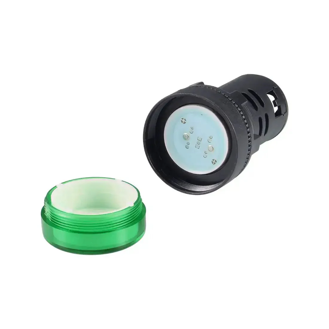Green Indicator Light 110 Volt AC DC 22mm Panel Mount For Electrical Control Panels HVAC And DIY Projects Easy Install Screw Clamp Connection Low Panel Depth With Lock Nut 2 Pack - Image 6
