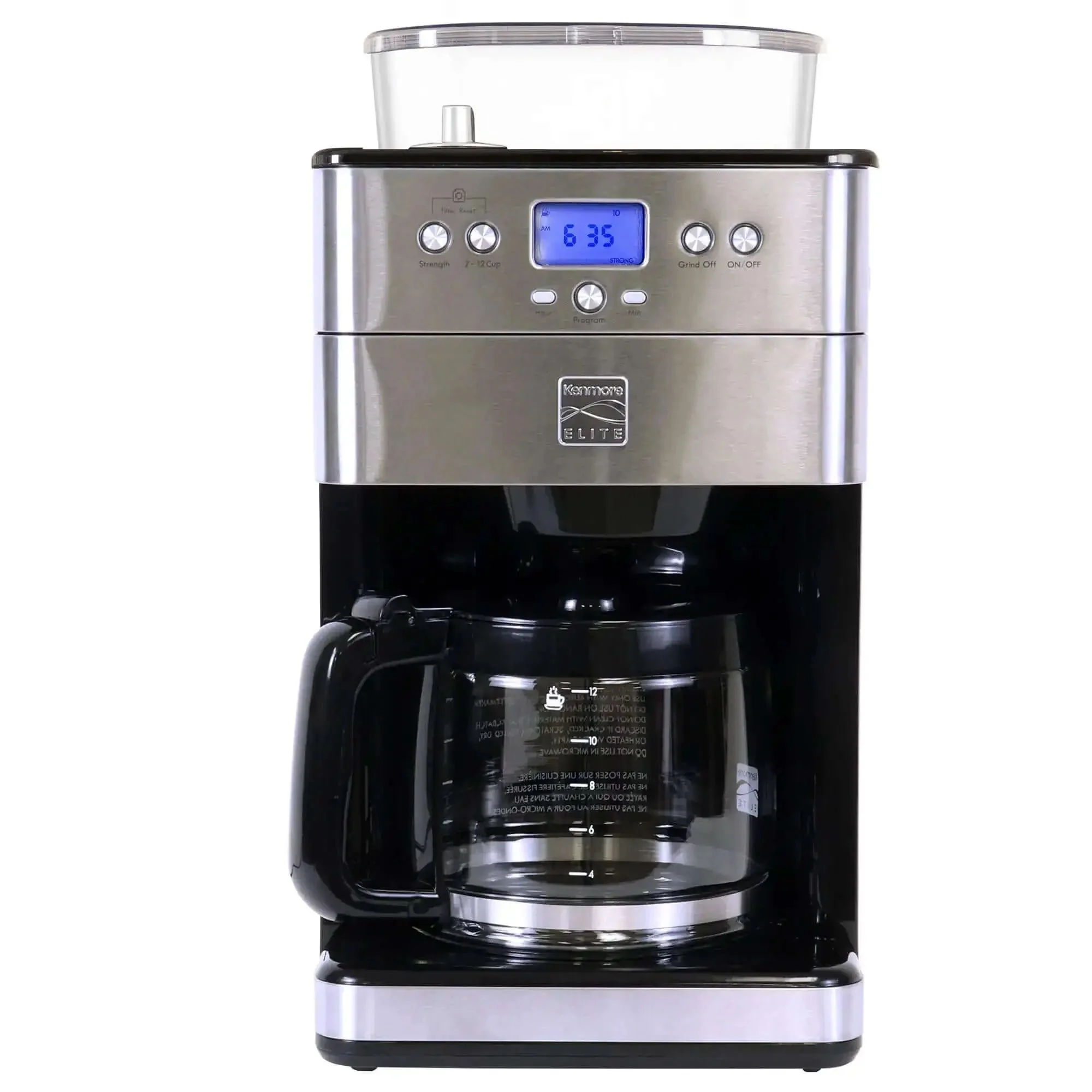 Grind And Brew Coffee Maker With Burr Grinder For Consistent Flavor, 12 Cup Programmable Timer, No Fuss Air Tight Bean Hopper, Grind Size And Brew Strength Controls, Stainless Steel Finish - Image 2