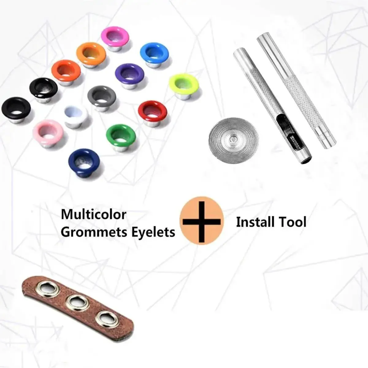 Grommet Kit 3 Sixteenth Inch 400Pcs Eyelet Set With 3 Piece Install Tools And Storage Box For Shoes Clothes Bags Crafts DIY Projects 4 Color Assortment Ideal For Pro Grade Leather And Fabric - Image 2