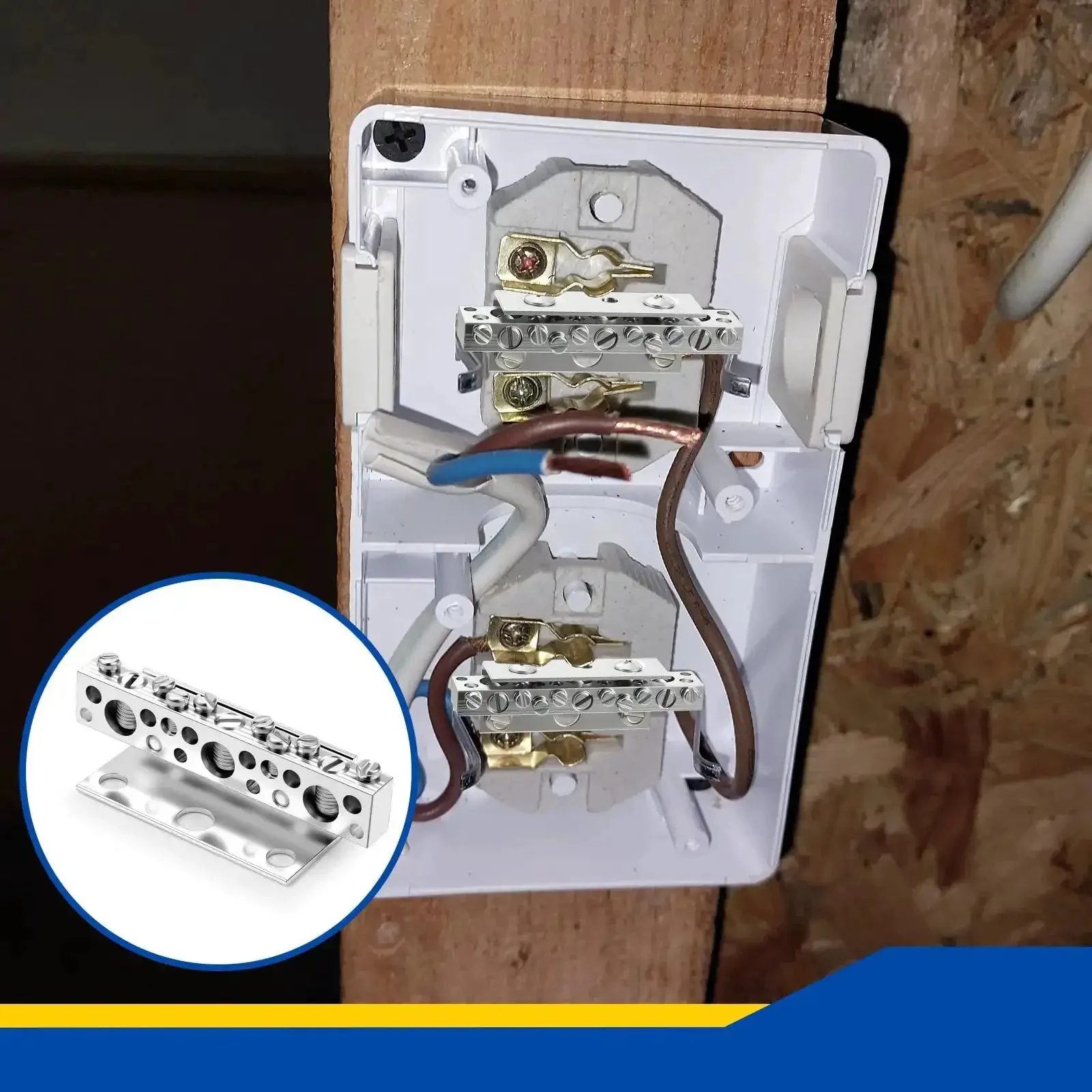 Ground Bar Kit With 11 Terminal Ground Bus Bar No 14-6 Small And 14-1/0 Large Opening 2 Pack Heavy Duty Grounding Busbar For Electrical Panels Durable Metal Construction - Image 3