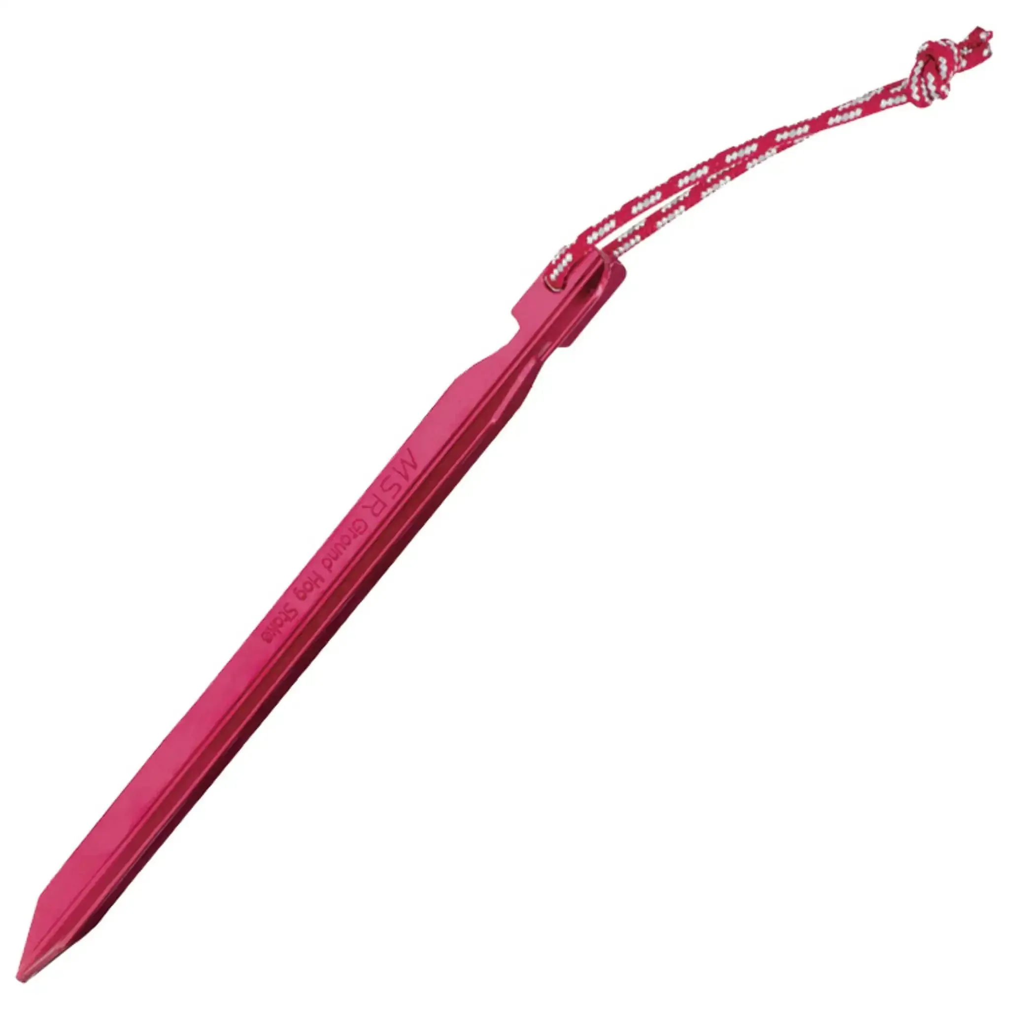 Groundhog Tent Stake Kit 6 Pack 7.5 Inch Regular Red For Camping And Backpacking With Three Sided Y Beam Design That Holds Like A Champ In Any Soil Notch Top For Securing Guy Lines Reflective Pull Loop For Easy Removal