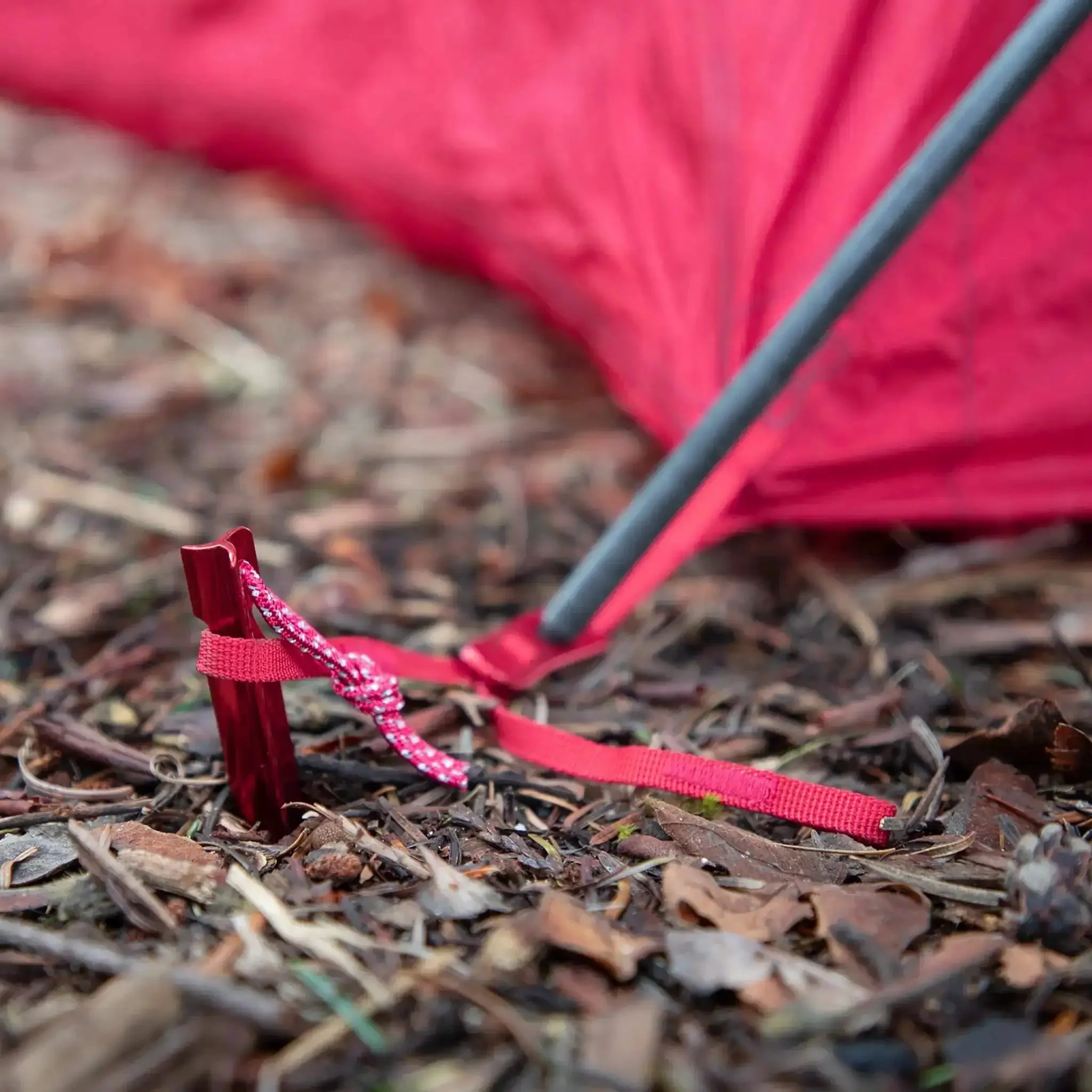 Groundhog Tent Stake Kit 6 Pack 7.5 Inch Regular Red For Camping And Backpacking With Three Sided Y Beam Design That Holds Like A Champ In Any Soil Notch Top For Securing Guy Lines Reflective Pull Loop For Easy Removal - Image 3