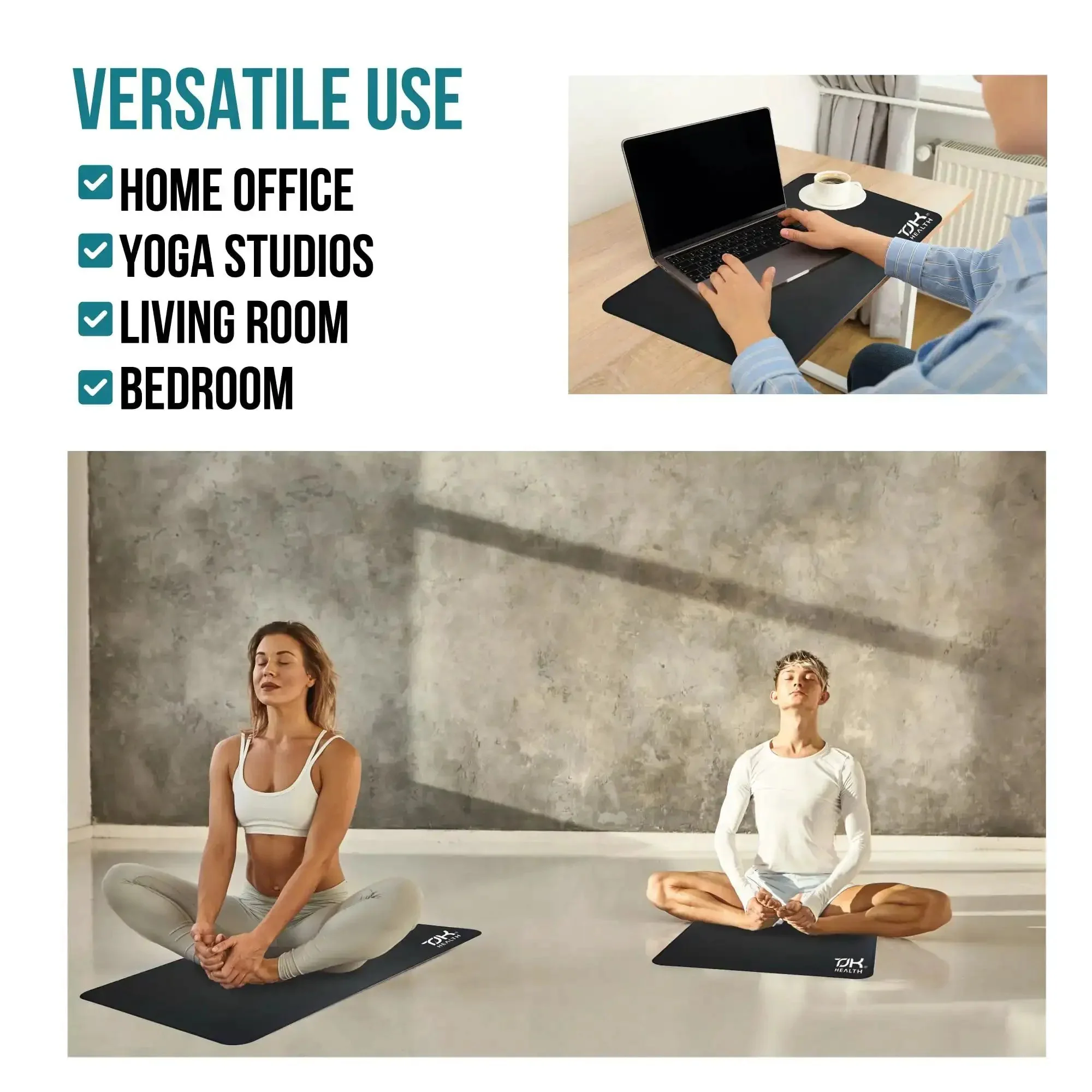 Grounding Mat For Feet And Desk Earthing Pad Kit For Sleep Better Rest Pain Relief Earth Ground Therapy Chill Wellness Mats For Bed Desk Chair Yoga Health And Sleep Support - Image 4