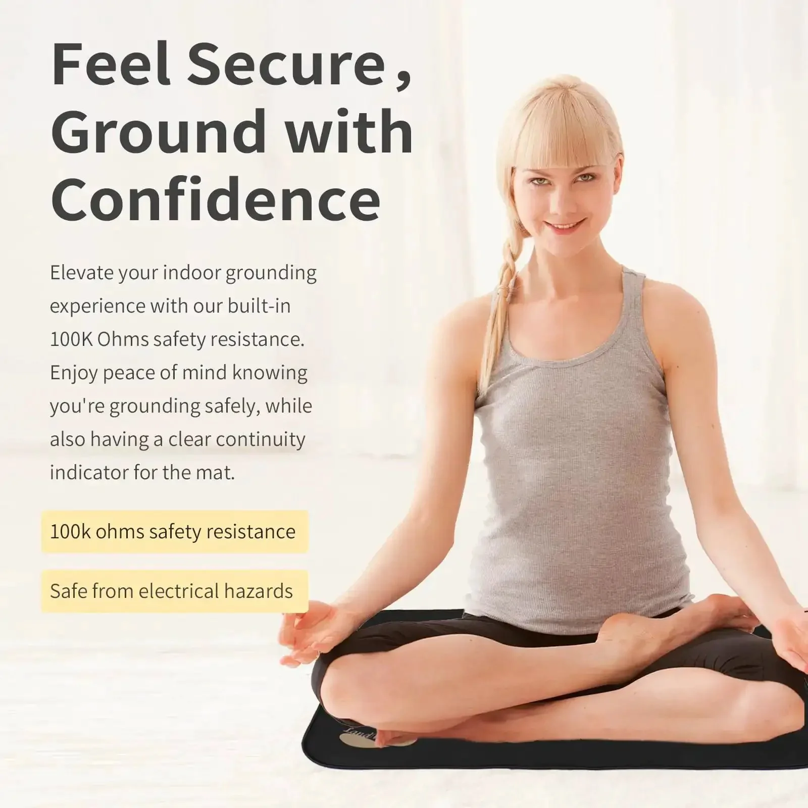Grounding Mats 24x16 Inches 2 Pack For Grounding Therapy And Sleep Support, Dual Foot And Bed Mat Kit With Adapter Splitter, Inflammation Relief, Anxiety Reduction, And Easy Grounding Tester - Image 3