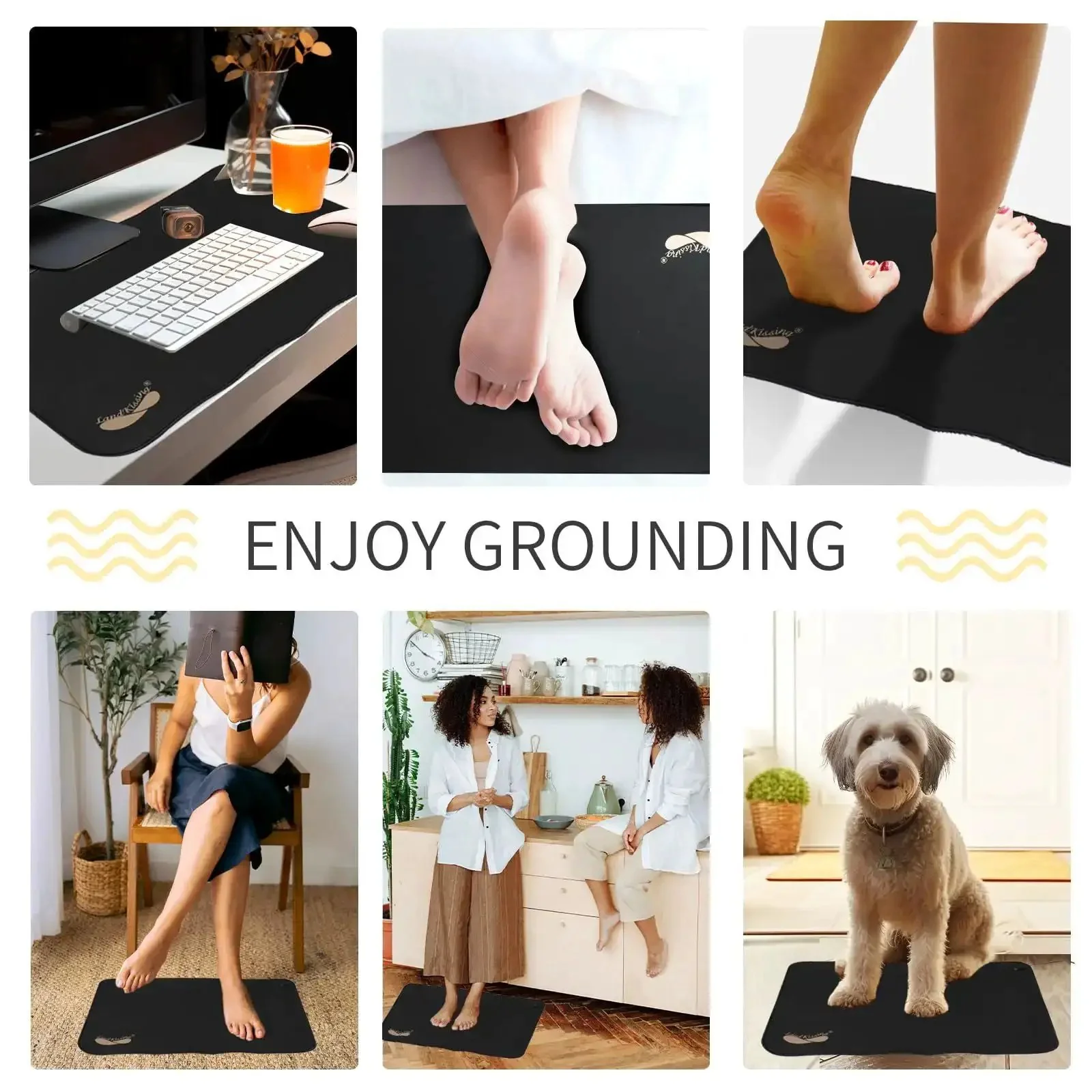 Grounding Mats 24x16 Inches 2 Pack For Grounding Therapy And Sleep Support, Dual Foot And Bed Mat Kit With Adapter Splitter, Inflammation Relief, Anxiety Reduction, And Easy Grounding Tester - Image 4