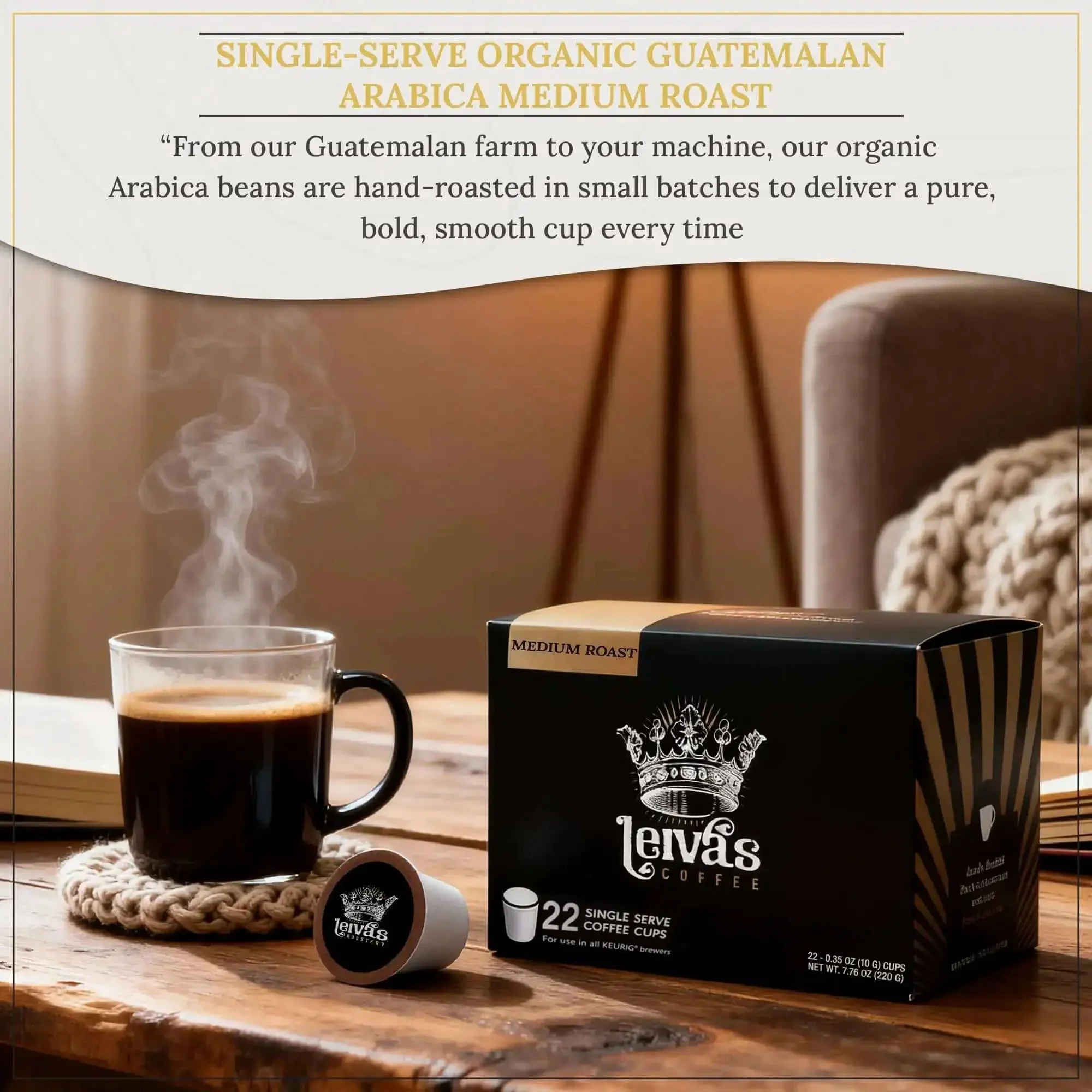 Guatemalan Single Serve K Cups Coffee Pods 22 Count Medium Roast Small Batch Rich Bold Balanced Flavor For Keurig Coffee Machines 0.35 Oz Cups Ideal For Morning Rituals And Office Breaks - Image 4