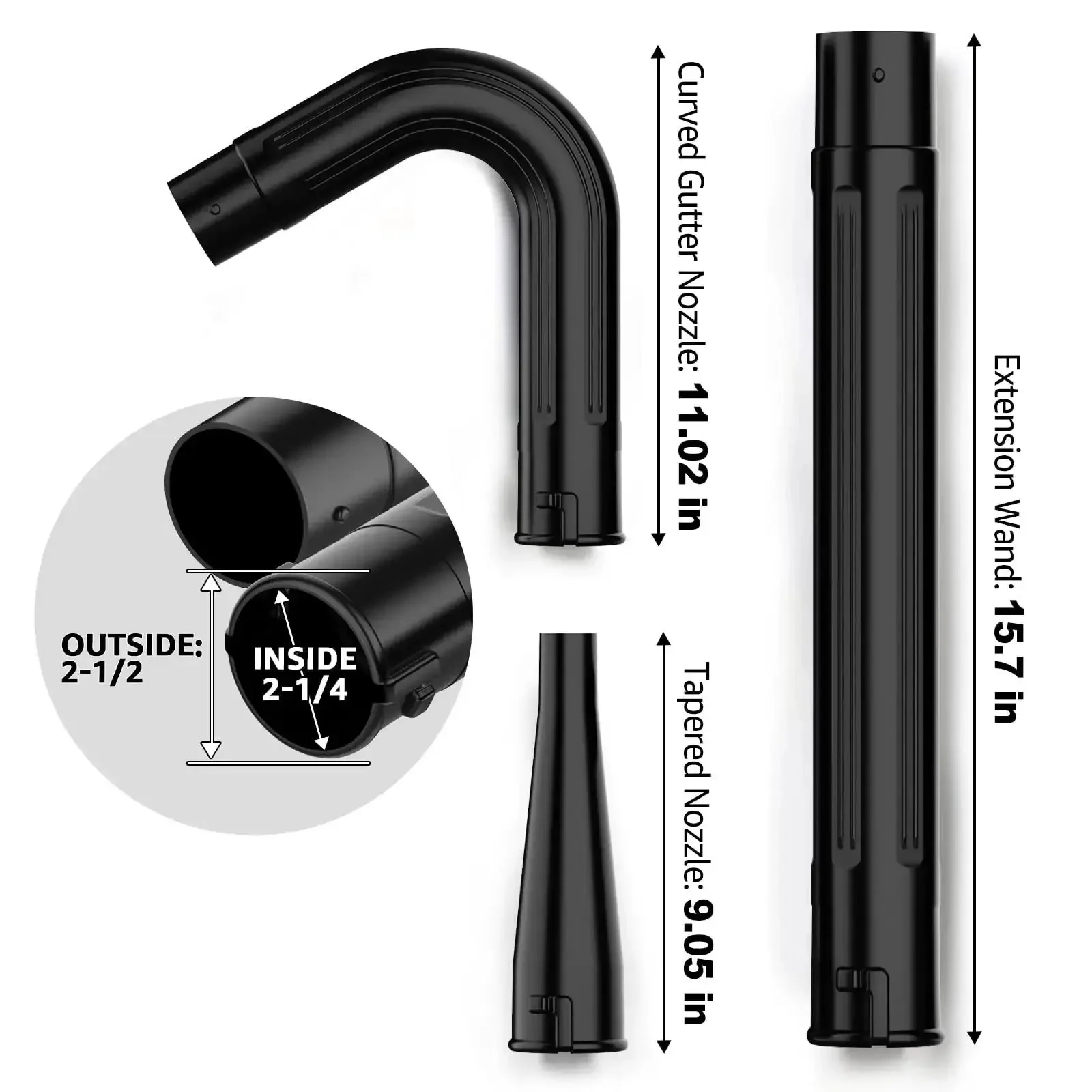 Gutter Cleaning Attachment for 2-1/2 Inch Shop Vac Hose Wet Dry Vacuum Cleaner Gutter Tool With Upgrade Lockout Design Heavy Duty Industrial-Grade Vacuum Accessory For Easy Debris Blowing And Gutter Cleaning - Image 7