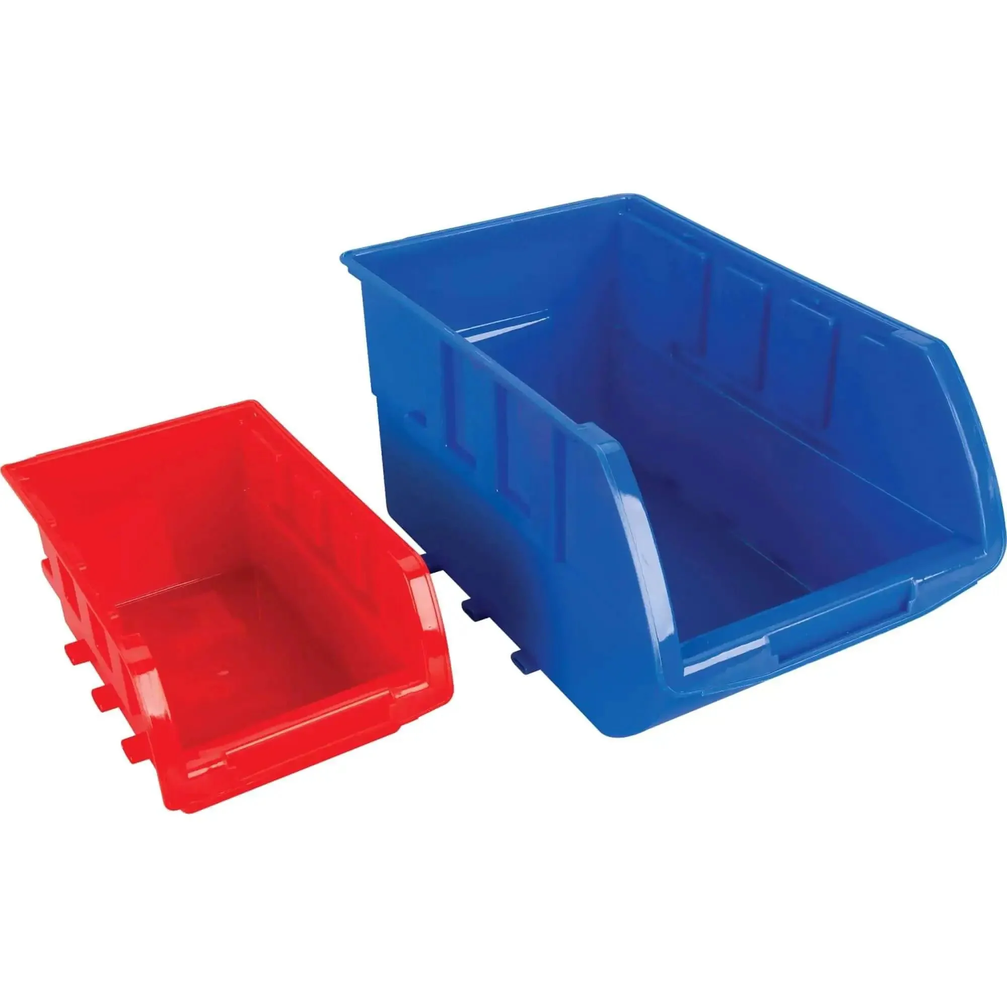 Half Bulk Bin Storage Rack With 32 Removable Bins For Easy Garage Organization Of Tools Parts Hardware And More In A Bright Red And Blue Finish With Quick Assembly And Rugged Steel Construction - Image 4
