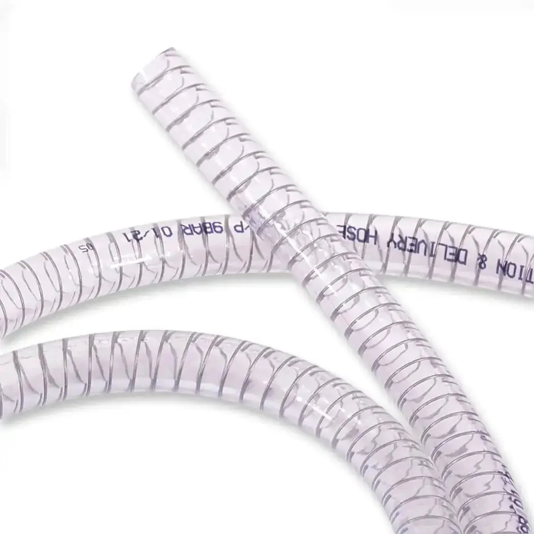 Half Inch PVC Reinforced Tubing With Spiral Steel Wire 25 Ft Built Tough High Pressure Flexible Vinyl Hose Heavy Duty Clear Suction Tube For Vacuum Dust Collection Pipe Non Toxic - Image 7