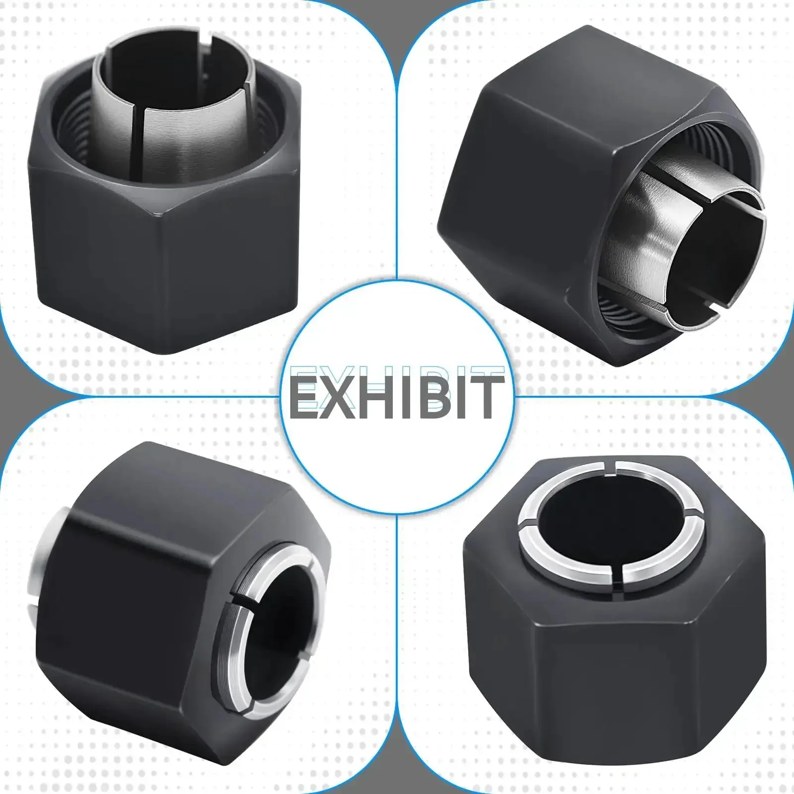 Half Inch Router Collet And Nut Replacement For DW6212 DW618 DW616 Routers Twelve Point Seven Millimeter Compatible Includes Two Packs Durable Precision Fit Easy Install Ideal For Pro Woodworking And Home DIY - Image 2