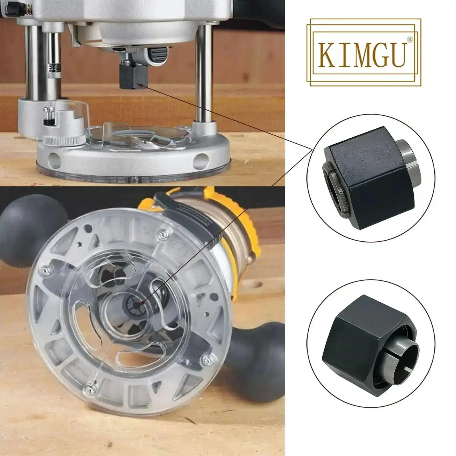 Half Inch Router Collet Chuck And Nut Replacement Self Releasing Design Fits Most Popular Routers Two Pack Replacement Accessory Ideal For Home Workshops And Pros Alike Heavy Duty Build For Secure Smooth Routing And Quick Bit Changes - Image 3