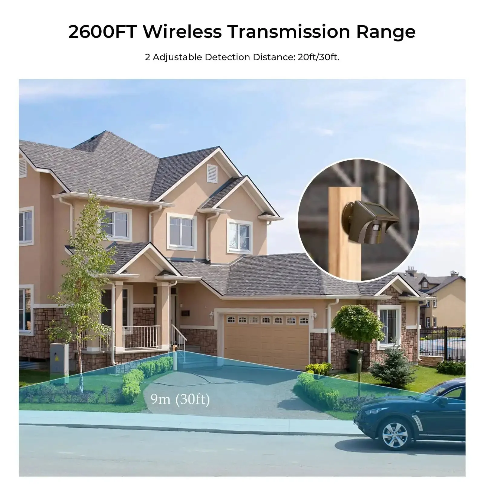 Half Mile Solar Powered Wireless Driveway Alarm With Motion Sensor And Plug In Receiver For Driveways Homes And Large Properties Weatherproof Outdoor Security System - Image 6