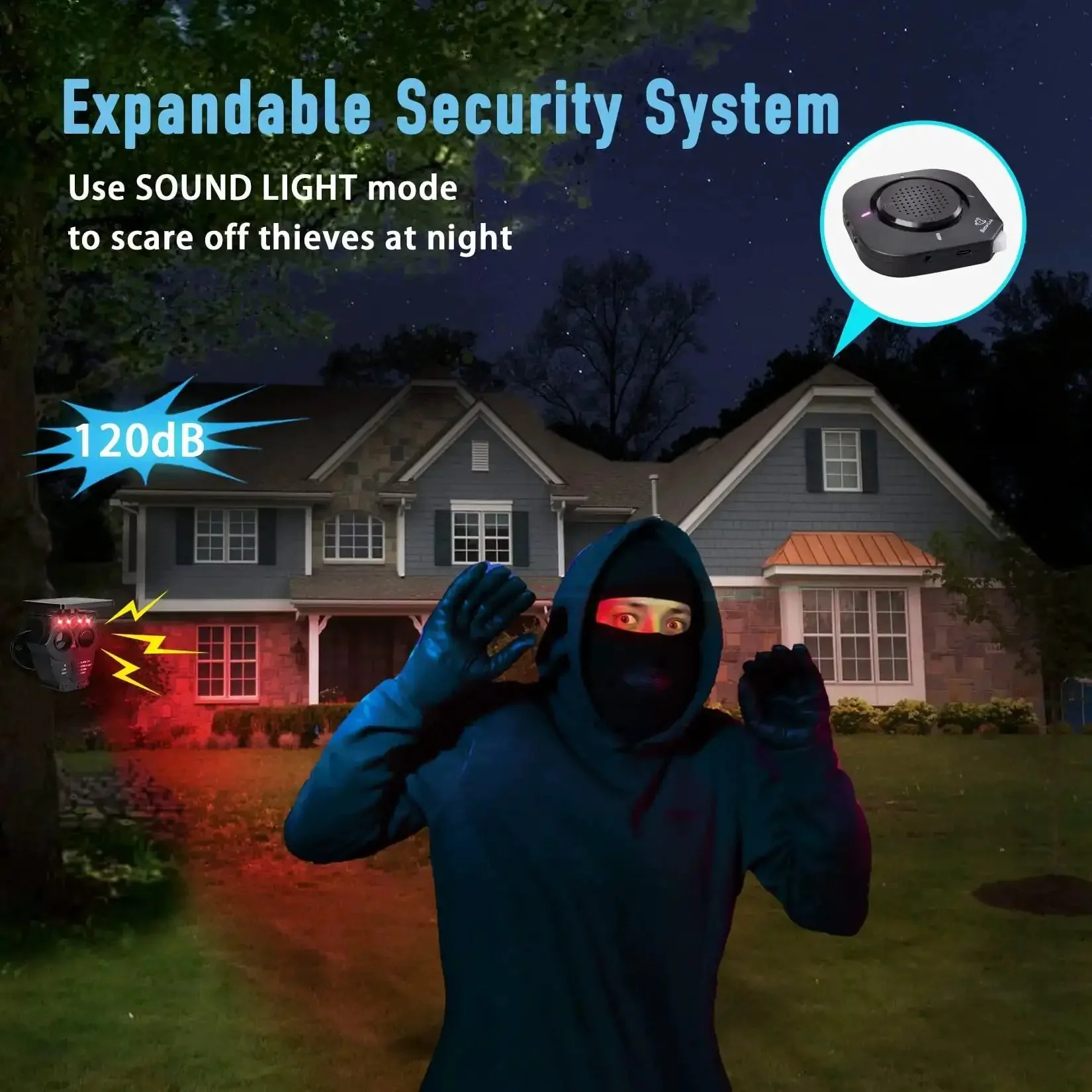 Half Mile Solar Wireless Driveway Alarm System With IP65 Weatherproof Outdoor Motion Detectors And Sensor 120dB Siren Light Alert Easy Install Expandable Receiver Protects Outdoor And Indoor Property - Image 4