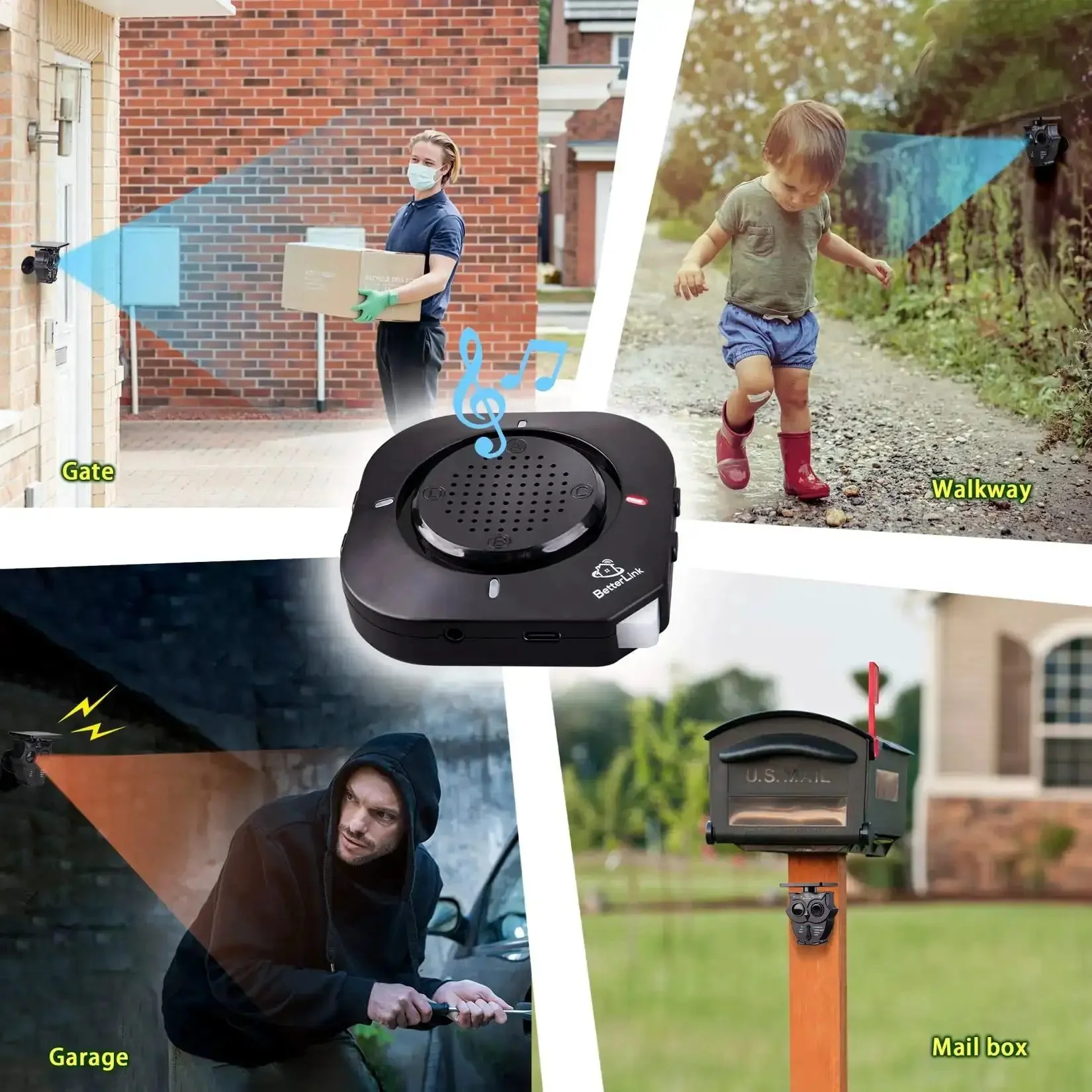 Half Mile Solar Wireless Driveway Alarm System With IP65 Weatherproof Outdoor Motion Detectors And Sensor 120dB Siren Light Alert Easy Install Expandable Receiver Protects Outdoor And Indoor Property - Image 5