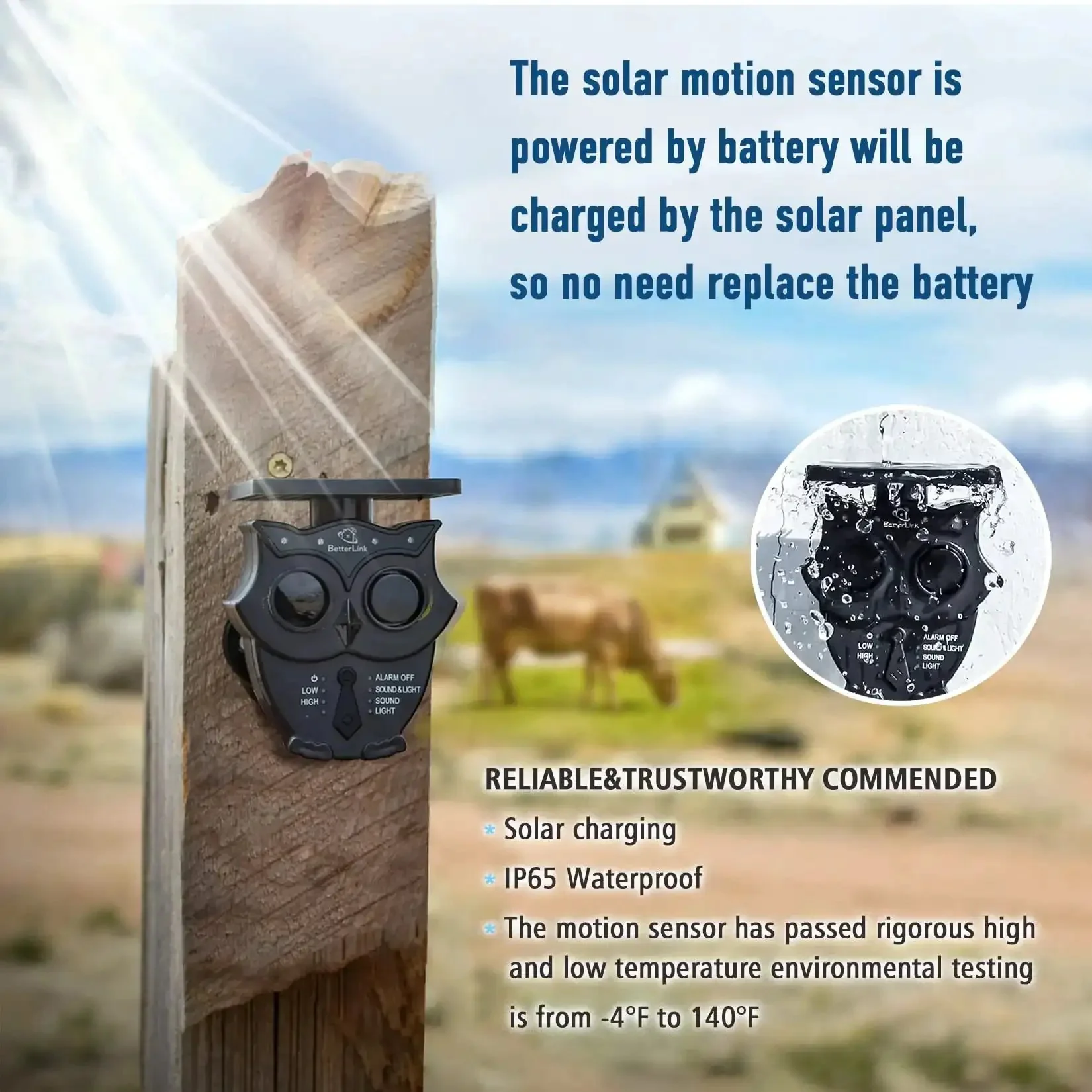 Half Mile Solar Wireless Driveway Alarm System With IP65 Weatherproof Outdoor Motion Detectors And Sensor 120dB Siren Light Alert Easy Install Expandable Receiver Protects Outdoor And Indoor Property - Image 7