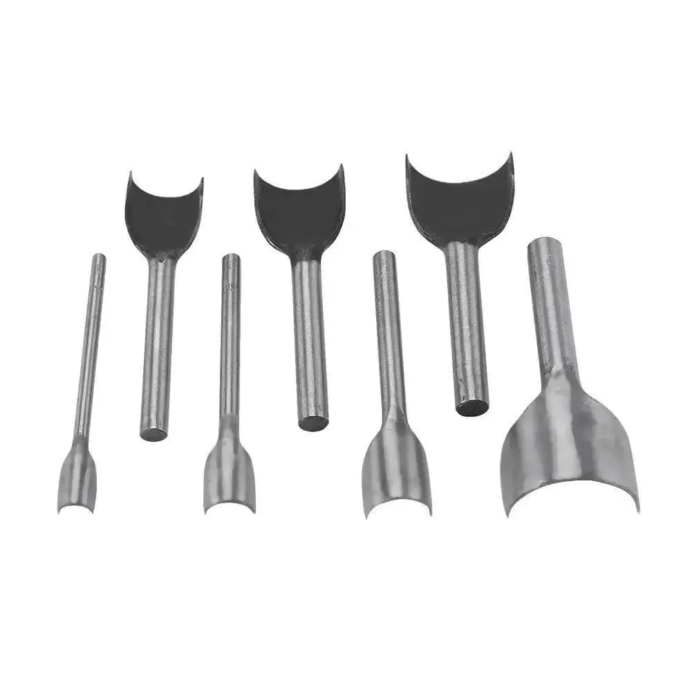 Half Round Leather Punch Cutter Set 7 Piece DIY Leather Craft Tool For Wallets Belts Straps And More Handy Pro Grade Solid Steel End Cutter With 10 To 40 Millimeter Circle End Options For Clean Half Circle Edges - Image 4