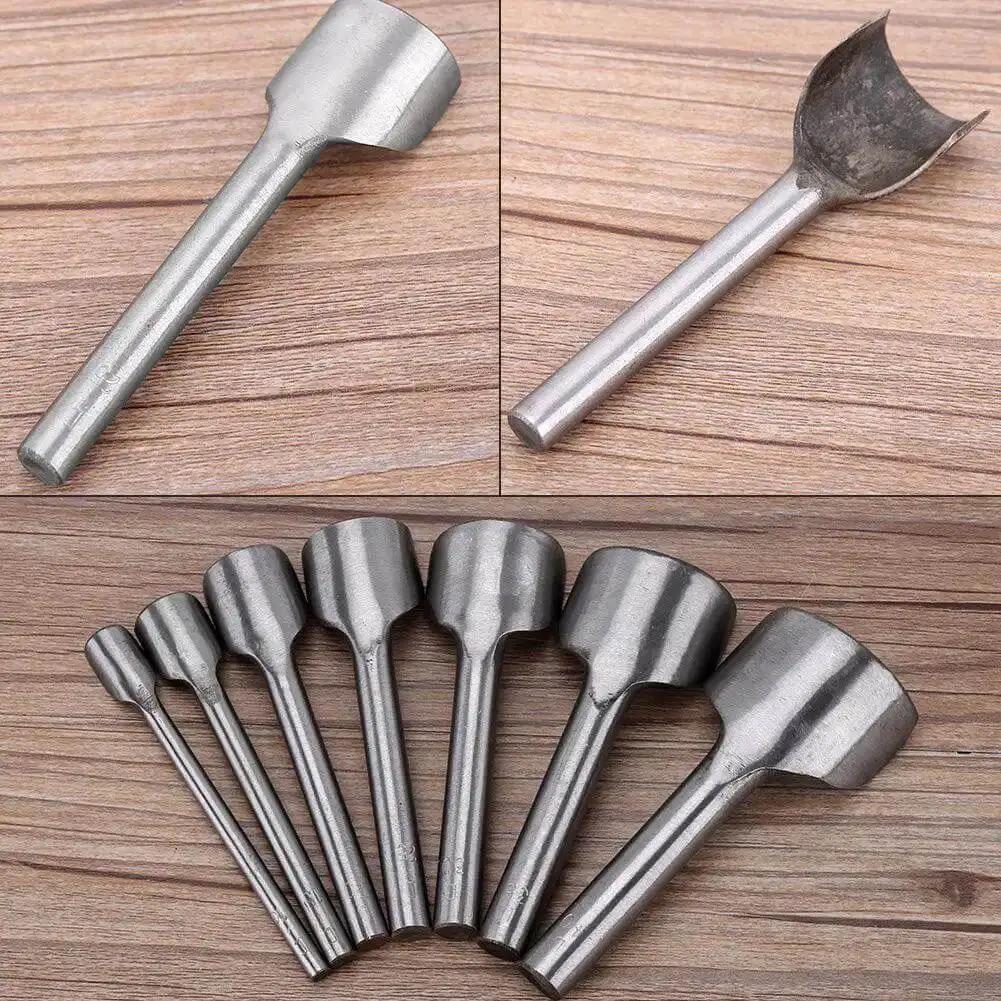 Half Round Leather Punch Cutter Set 7 Piece DIY Leather Craft Tool For Wallets Belts Straps And More Handy Pro Grade Solid Steel End Cutter With 10 To 40 Millimeter Circle End Options For Clean Half Circle Edges - Image 5