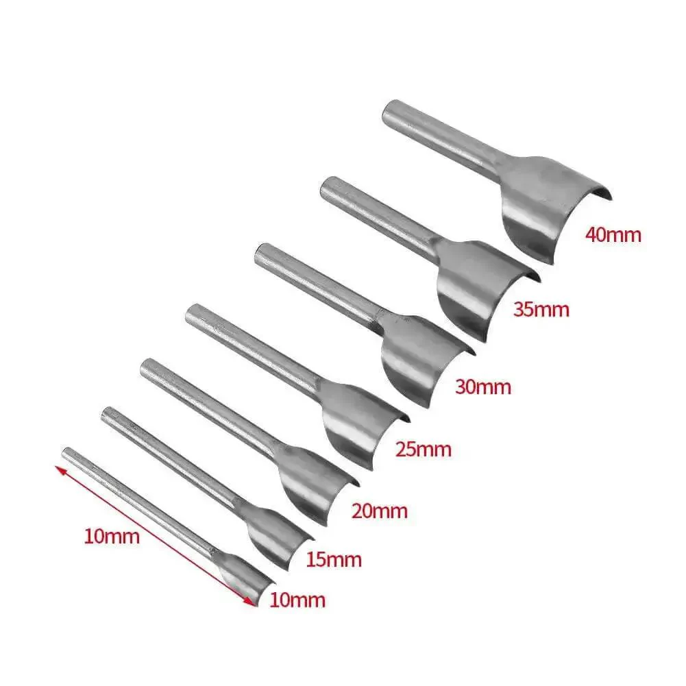 Half Round Leather Punch Cutter Set 7 Piece DIY Leather Craft Tool For Wallets Belts Straps And More Handy Pro Grade Solid Steel End Cutter With 10 To 40 Millimeter Circle End Options For Clean Half Circle Edges - Image 6