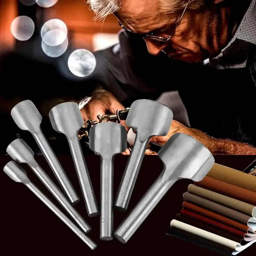 Half Round Leather Punch Cutter Set 7 Piece DIY Leather Craft Tool For Wallets Belts Straps And More Handy Pro Grade Solid Steel End Cutter With 10 To 40 Millimeter Circle End Options For Clean Half Circle Edges - Image 7