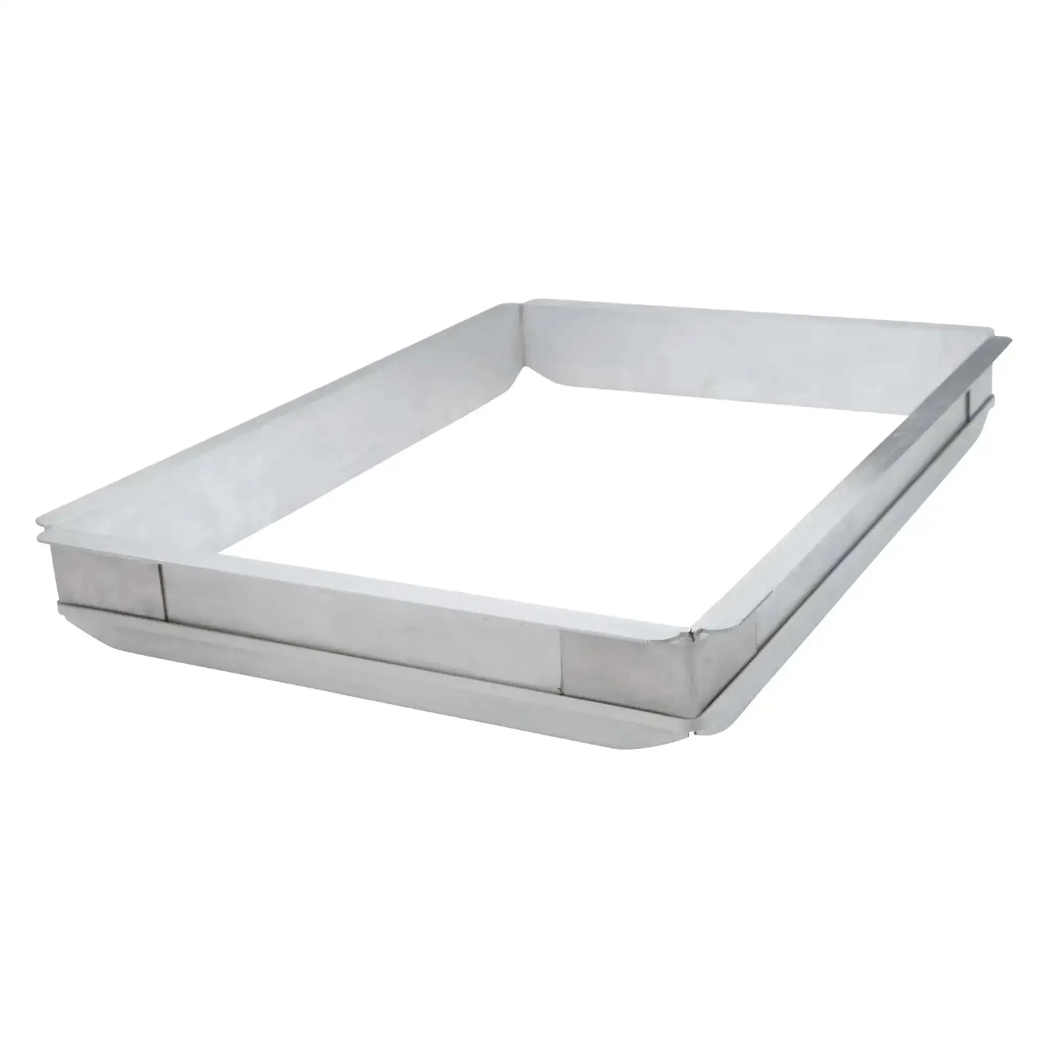 Half Size Aluminum Sheet Pan Extender With 2 Inch High Walls Flat Top Edges For Easy Grip Stackable Built To Last For Daily Commercial Kitchen Use Ideal For Baking Sheet Cakes Without A Pan