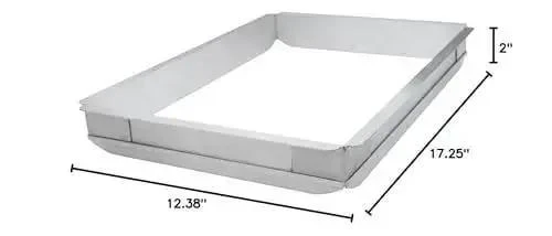 Half Size Aluminum Sheet Pan Extender With 2 Inch High Walls Flat Top Edges For Easy Grip Stackable Built To Last For Daily Commercial Kitchen Use Ideal For Baking Sheet Cakes Without A Pan - Image 2