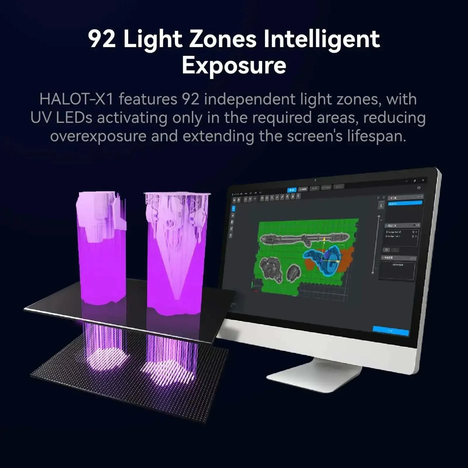Halot X1 Combo Resin 3D Printer With 16K Mono LCD 14x19 μm Pixels Crazy Fast 170 mm per hour Smart Resin Management Plug And Play Auto Leveling Fully Assembled Big Build Area 8.33 x 4.66 x 7.87 Inches - Image 3