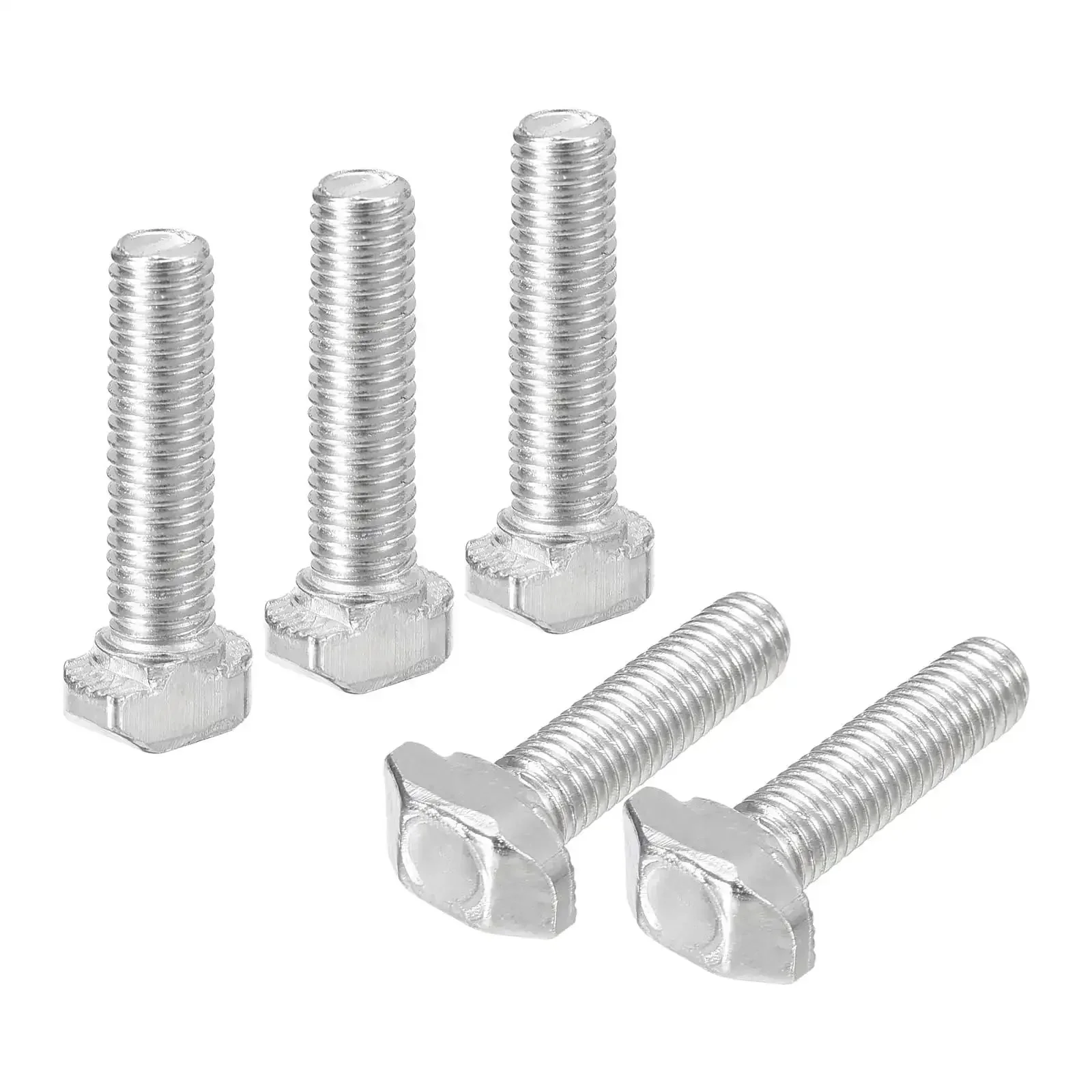 Hammer Head T Slot Bolts Set M5 X 20mm For 2020 Series Aluminum Extrusion Profiles Drop In Screw Studs Carbon Steel Nickel Plated Finish Silver 20 Pack No Fuss Install