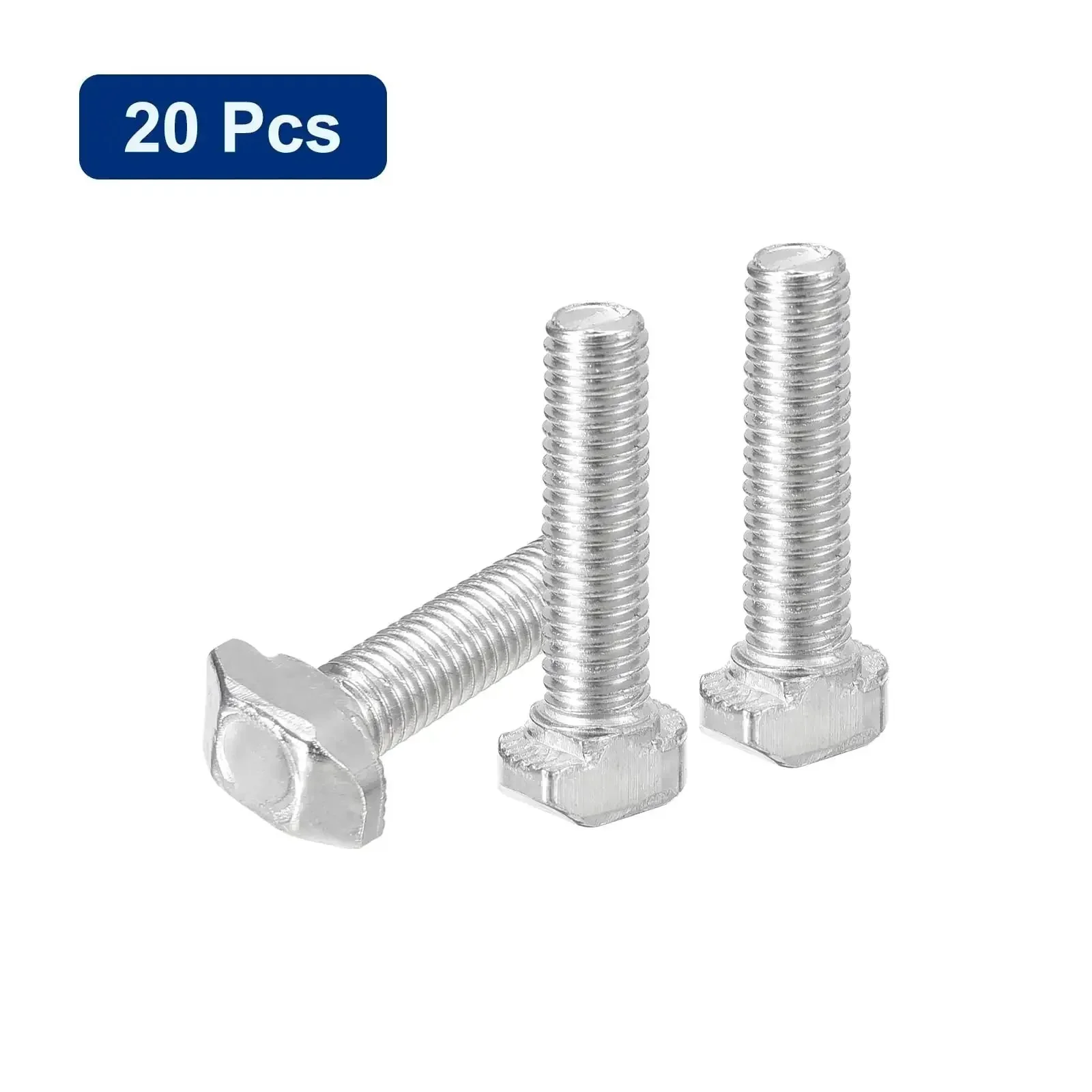 Hammer Head T Slot Bolts Set M5 X 20mm For 2020 Series Aluminum Extrusion Profiles Drop In Screw Studs Carbon Steel Nickel Plated Finish Silver 20 Pack No Fuss Install - Image 5
