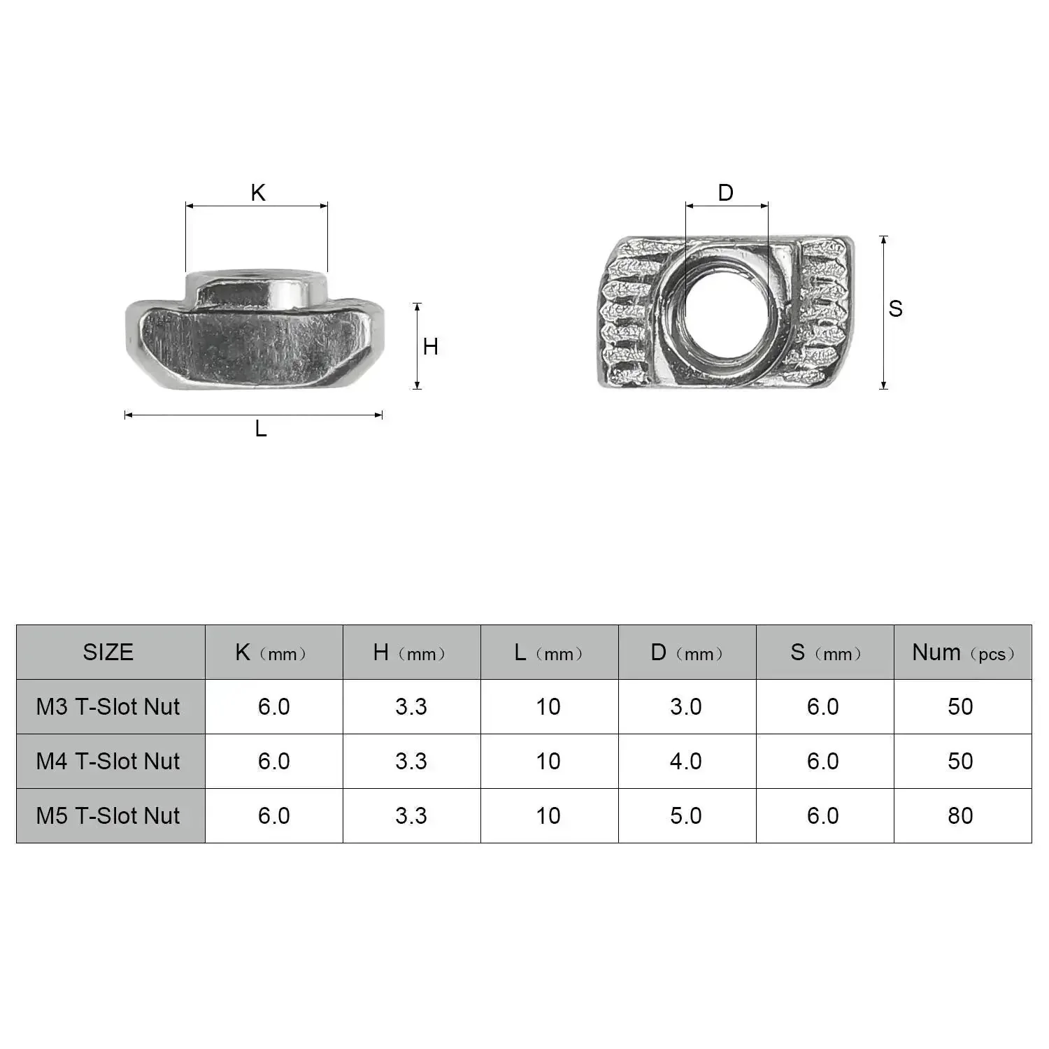 Hammer Head T Slot Nut Kit For Aluminum Profiles, 180 Piece 2020 Series M3 M4 M5 Drop In Fasteners, Carbon Steel, Rust Proof, Easy Install, Durable Assortment For DIY Projects And Industrial Builds - Image 5