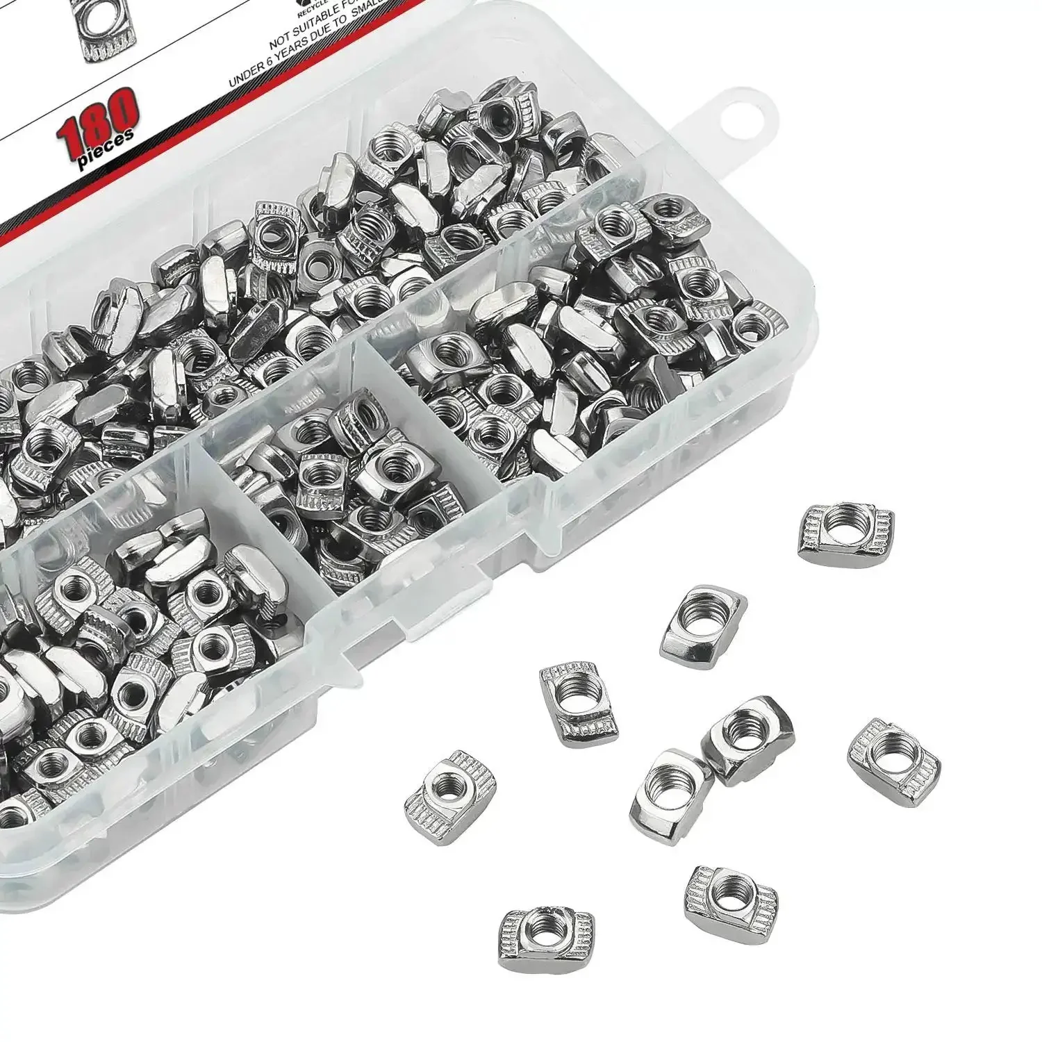Hammer Head T Slot Nut Kit For Aluminum Profiles, 180 Piece 2020 Series M3 M4 M5 Drop In Fasteners, Carbon Steel, Rust Proof, Easy Install, Durable Assortment For DIY Projects And Industrial Builds - Image 7