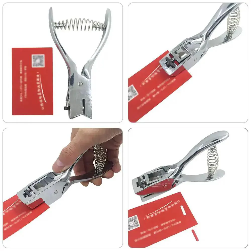 Hand Held Slot Punch Tool Kit With 10 Metal Badge Clips And PVC Straps For PVC ID Cards Card Holders Lanyards And Credentials Heavy Duty Punch Plier For Clean Precise Card Holes - Image 5
