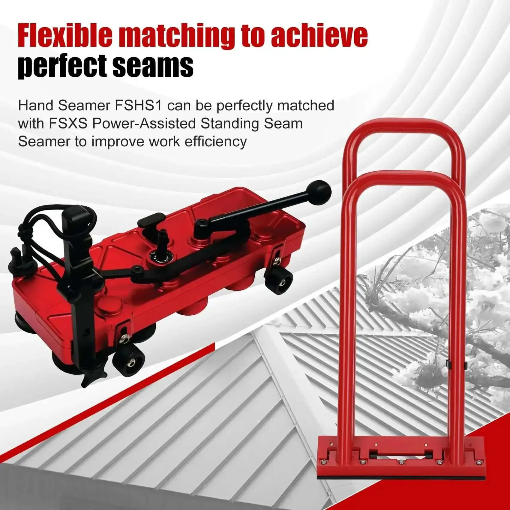 Hand Seamer For Standing Seam Roofing 1.5 Inch Vertical Seams Portable Manual Seaming Tool For Metal Panels And Roofing, Mechanical Lock Seams, Paint Surface Protection, Precise Fabrication And Quick Install - Image 4