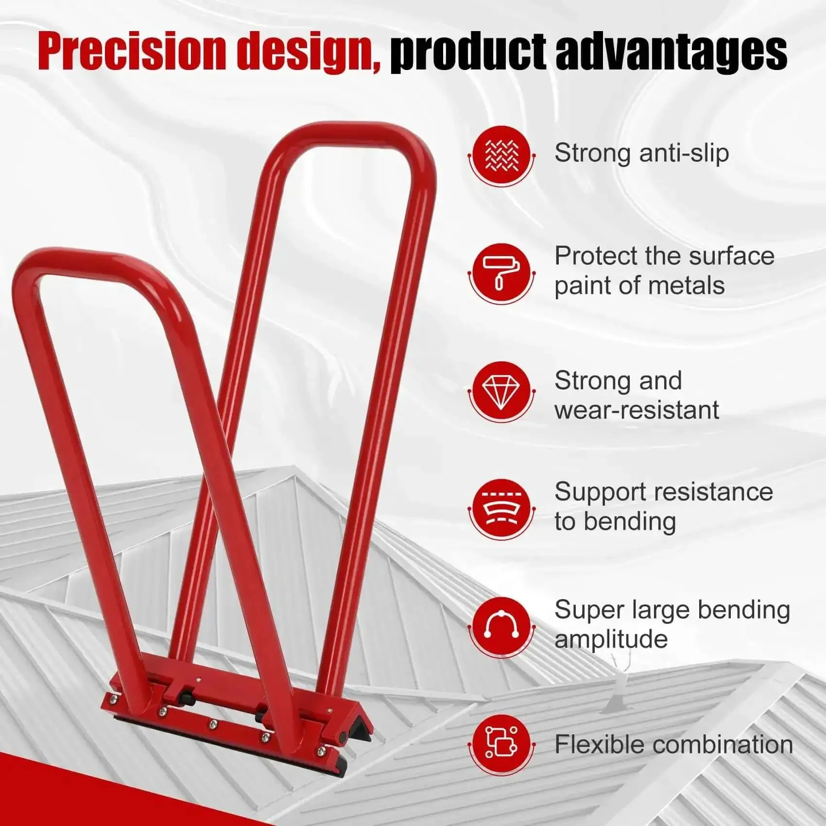Hand Seamer For Standing Seam Roofing 1.5 Inch Vertical Seams Portable Manual Seaming Tool For Metal Panels And Roofing, Mechanical Lock Seams, Paint Surface Protection, Precise Fabrication And Quick Install - Image 6