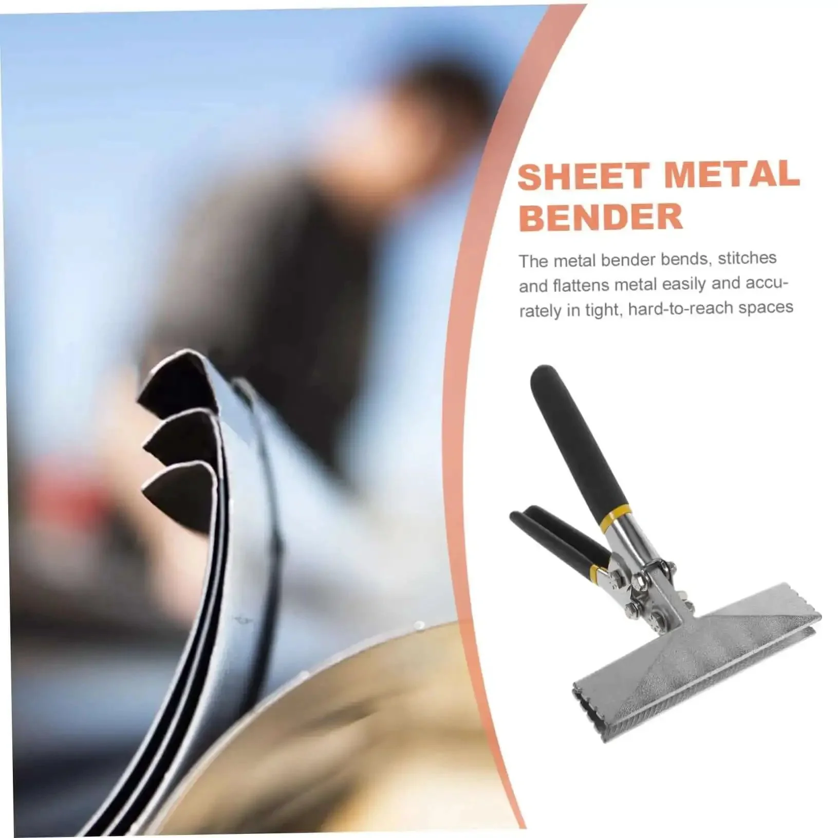 Hand Seamer With Straight Jaw Metal Bender Tool For Precision Bending And Flattening In HVAC Projects And Sheet Metal Work Heavy Duty Chrome Vanadium Steel Easy Grip Pliers For DIY Pros - Image 2
