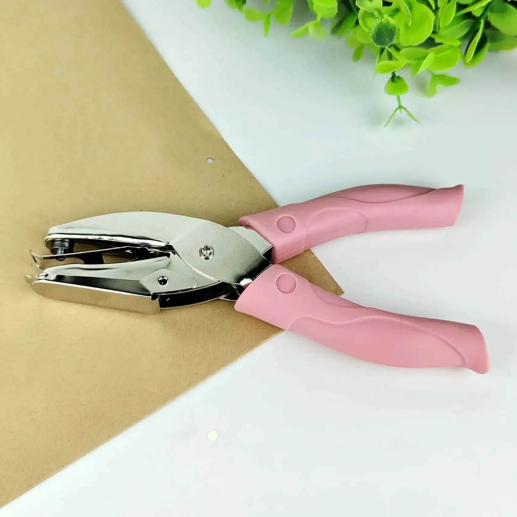 Handheld Circle Hole Punch One Ninth Inch Three Mm, Single Hole Paper Punch, Easy Grip Craft And Office Tool That Kicks Out Up To Eight Sheets, Great For PVC Cardstock Scrapbooking And DIY Projects - Image 2