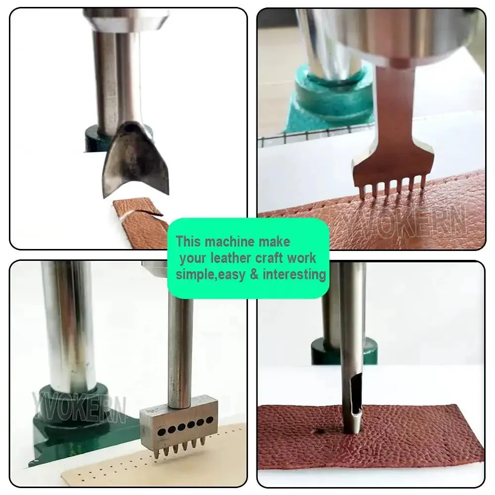 Handheld Leather Hole Punch And Stamping Press For DIY Crafting Adjustable 1.5 To 13 mm Chuck And 4.4 Cm Press Plate Great For Belts Bags Wallets And Watch Straps Get Your Craft On With This Quiet Pro Level Leather Tool - Image 5