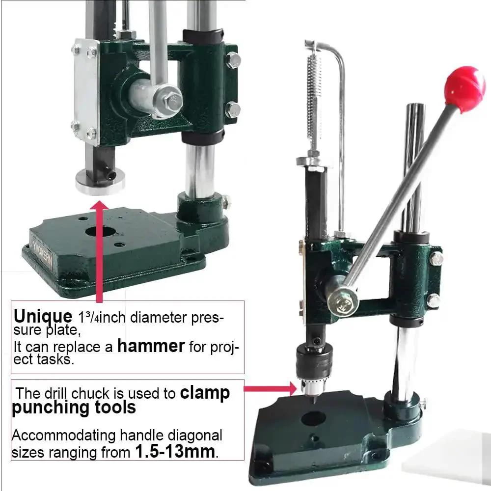 Handheld Leather Hole Punch And Stamping Press For DIY Crafting Adjustable 1.5 To 13 mm Chuck And 4.4 Cm Press Plate Great For Belts Bags Wallets And Watch Straps Get Your Craft On With This Quiet Pro Level Leather Tool - Image 9