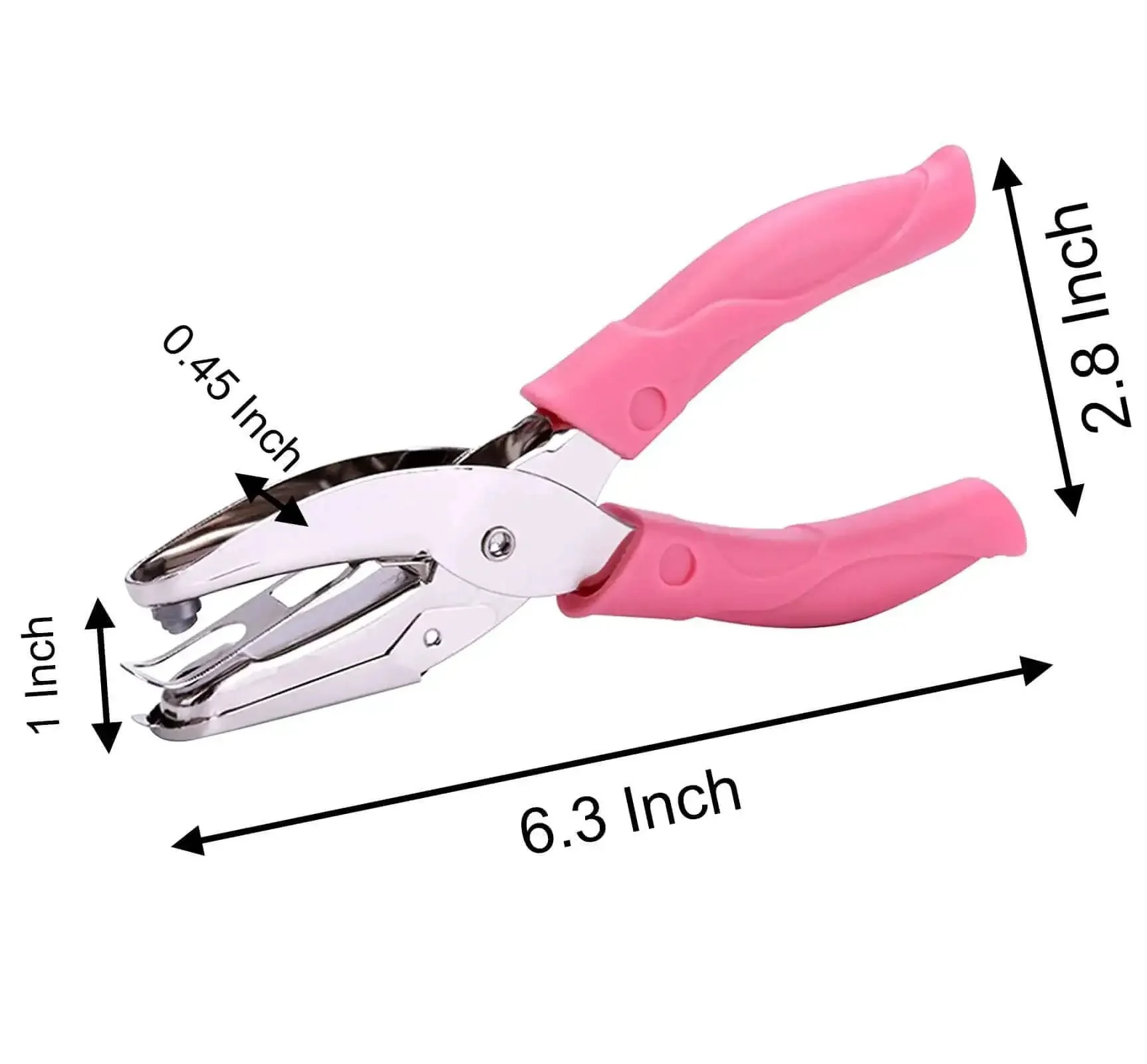 Handheld Paper And Leather Hole Punch, 6.3 Inch Long, One Sixteenth Inch Hole Diameter, Puncher For Paper And Leather Up To About Ten To Fifteen Sheets, Pink Soft Thick Leather Cover, S Circle - Image 3