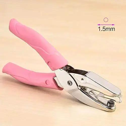 Handheld Paper And Leather Hole Punch, 6.3 Inch Long, One Sixteenth Inch Hole Diameter, Puncher For Paper And Leather Up To About Ten To Fifteen Sheets, Pink Soft Thick Leather Cover, S Circle - Image 6