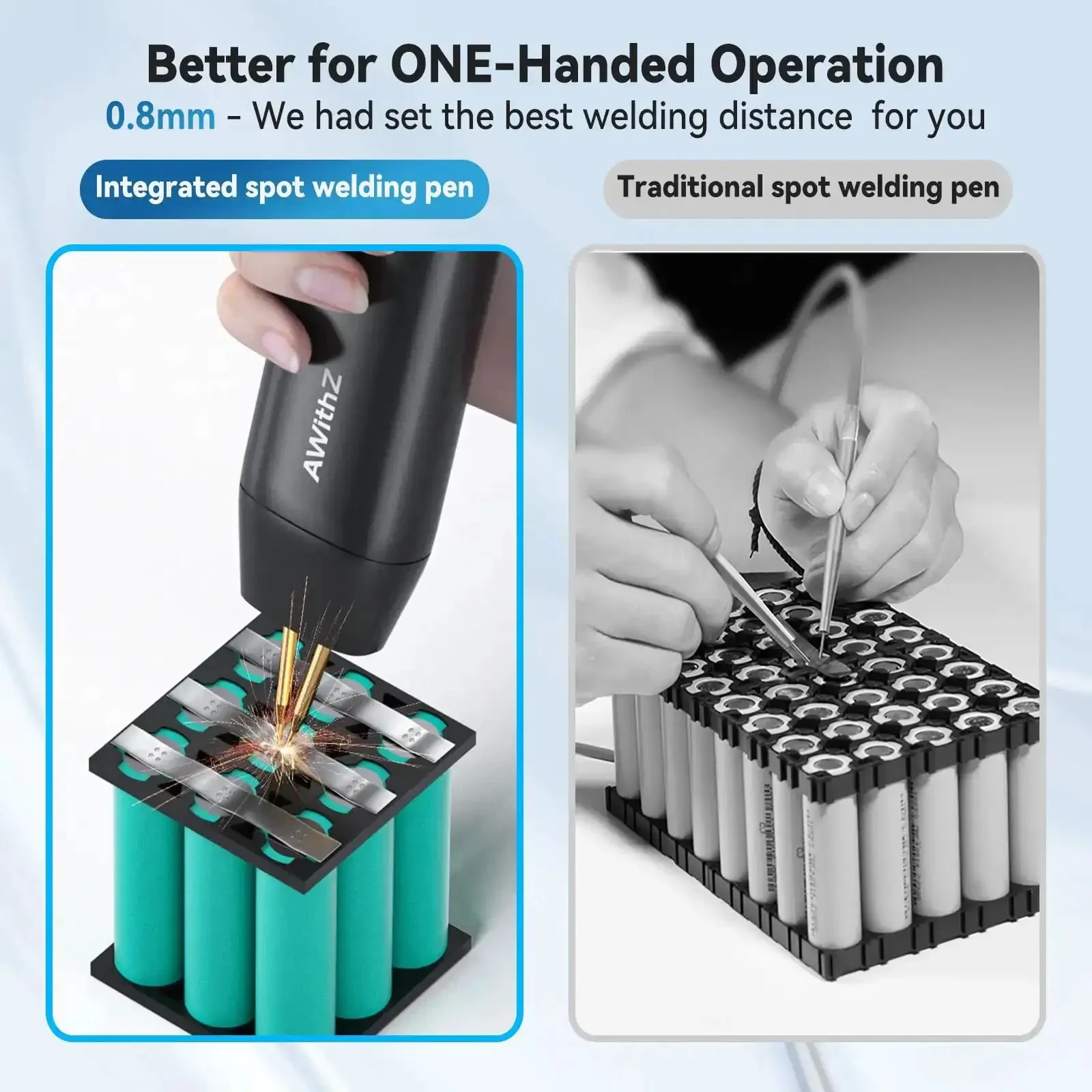 Handheld Spot Welder With 11 Gear Adjustable Auto And Manual Modes For 18650 Battery Packs, Welding Nickel Sheets And Iron, No Pen Required, Portable All In One Battery Welder For On The Go Repairs - Image 7