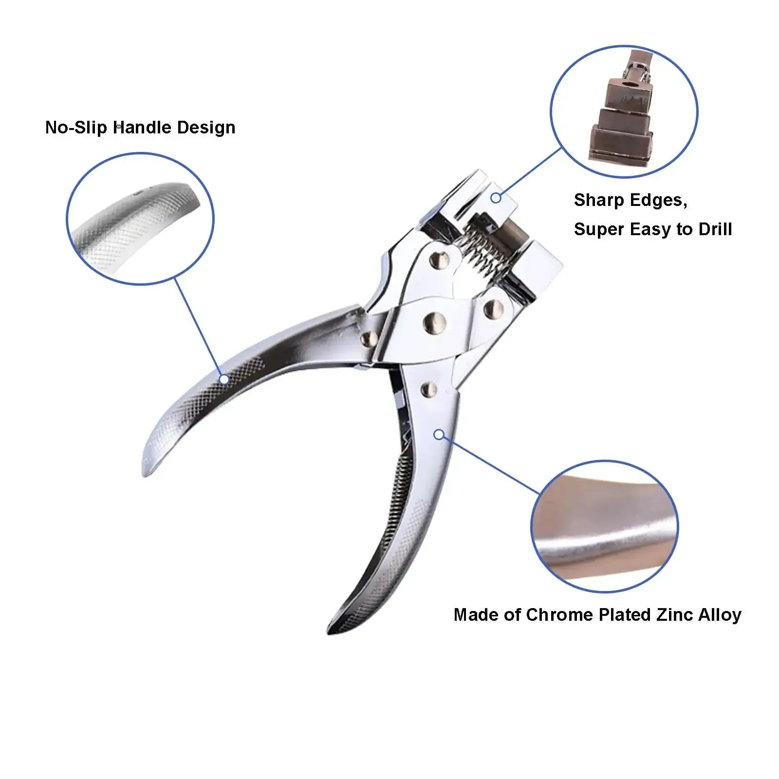 Handheld T Slot Hole Punch For DIY Crafts With Non Slip Grip Aircraft Style Euro Slot Punch T Hook Clamp Pliers Cutter Zinc Alloy Tool For Metalwork And Leatherwork - Image 6