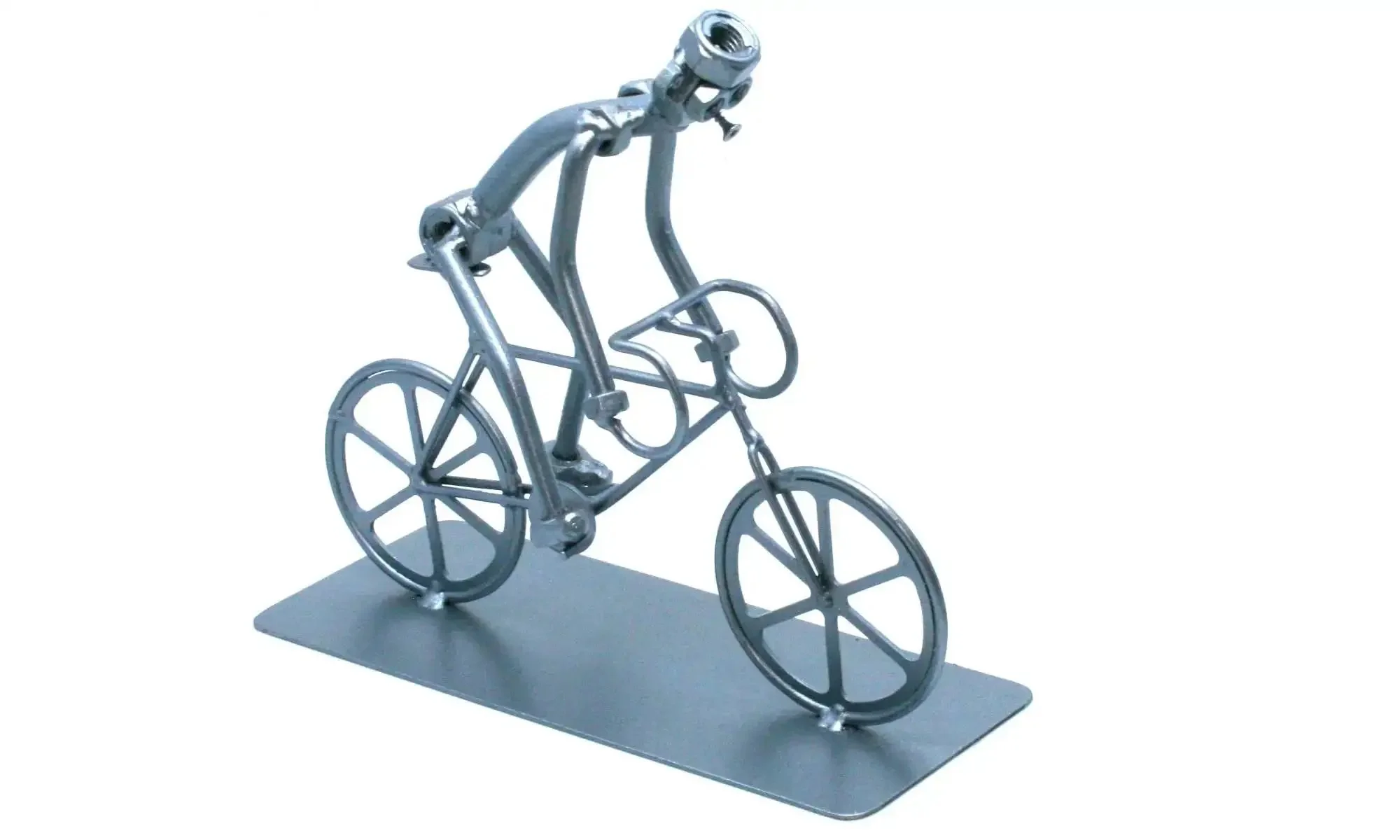 Handmade Bike Sculpture Gift For Men A Welded Bicycle Nut And Bolt Figurine For Desk Decor Modern Metal Desktop Statue A Dope Gift Idea For Birthday Graduation Or Farewell And A Must Have For Gearheads - Image 2