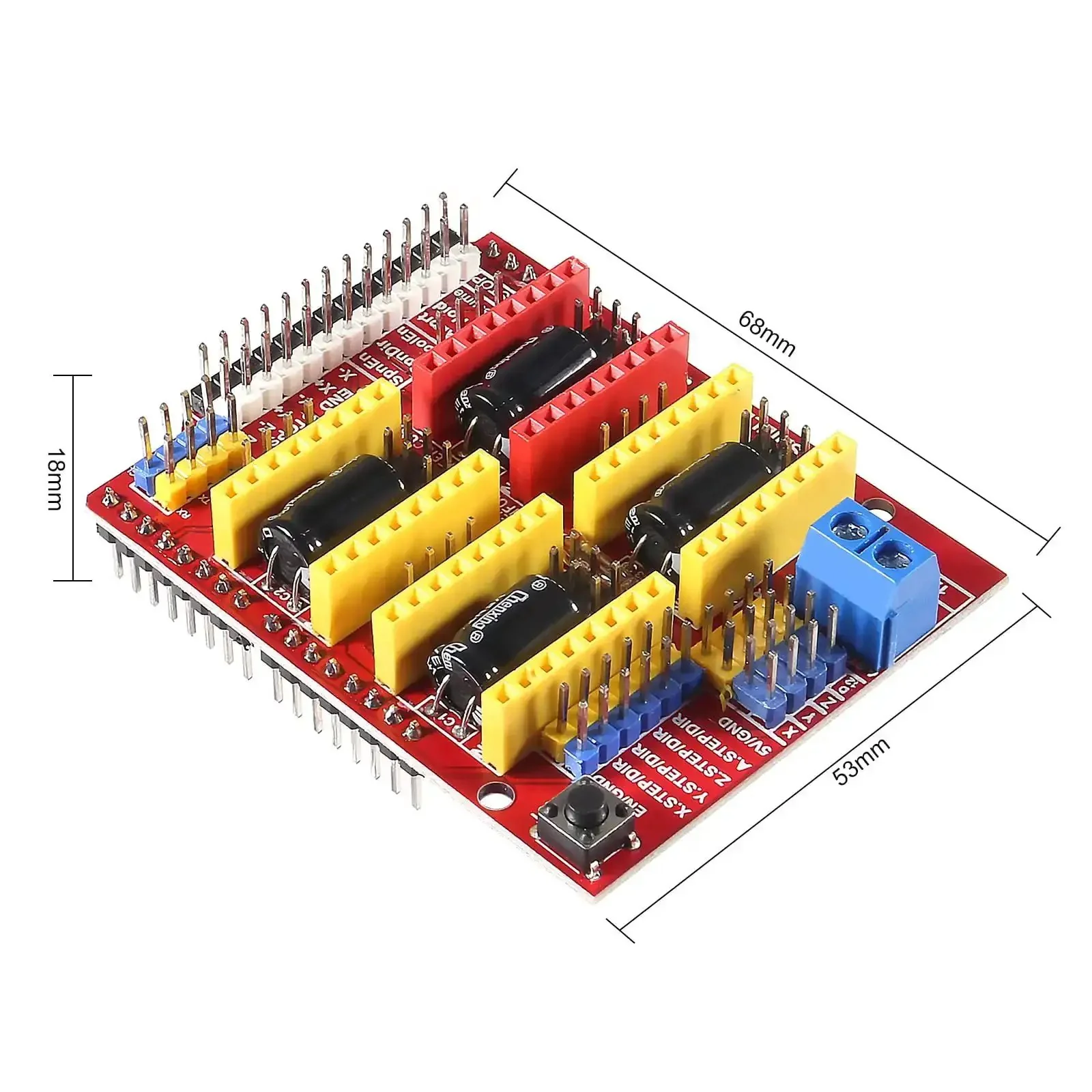 Hands On CNC Shield Expansion Board V3.0 With Four DRV8825 Stepper Driver Modules And Heatsinks For Engravers And 3D Printers RAMPS 1.4 Compatible Supports Six Step Resolutions And Adjustable Current Limit For Smooth Accurate Motion - Image 8