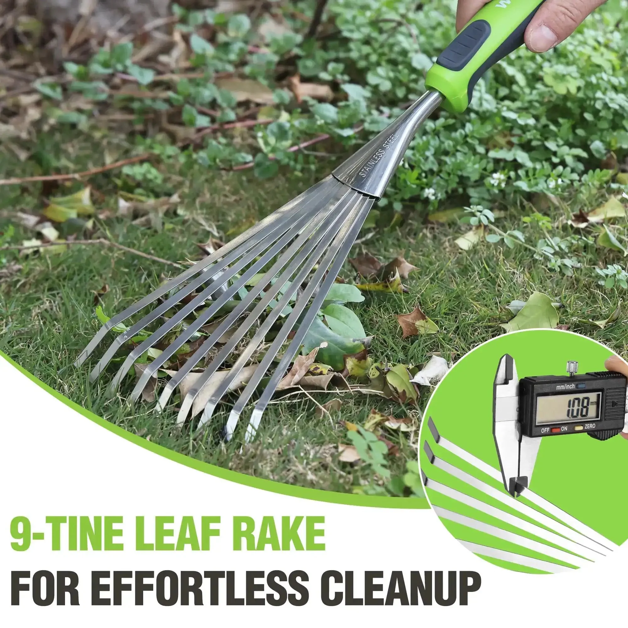 Handy 16 Inch Compact Stainless Steel Hand Rake With Soft Grip Handle Versatile Small Garden Rake For Delicate Plants Leaves Mulch Spreading And Light Soil Tilling In Narrow Beds And Flower Borders - Image 7