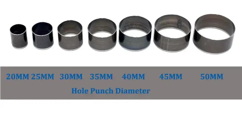 Handy 7 Size Round Hole Punch Kit For Leather And Crafts 20Mm To 50Mm Carbon Steel Hollow Cutter With 7 Round Punches For Leather, Cloth, Silicone, Rubber And Fiber Diy Tool Set For Clean, Easy Holes - Image 5